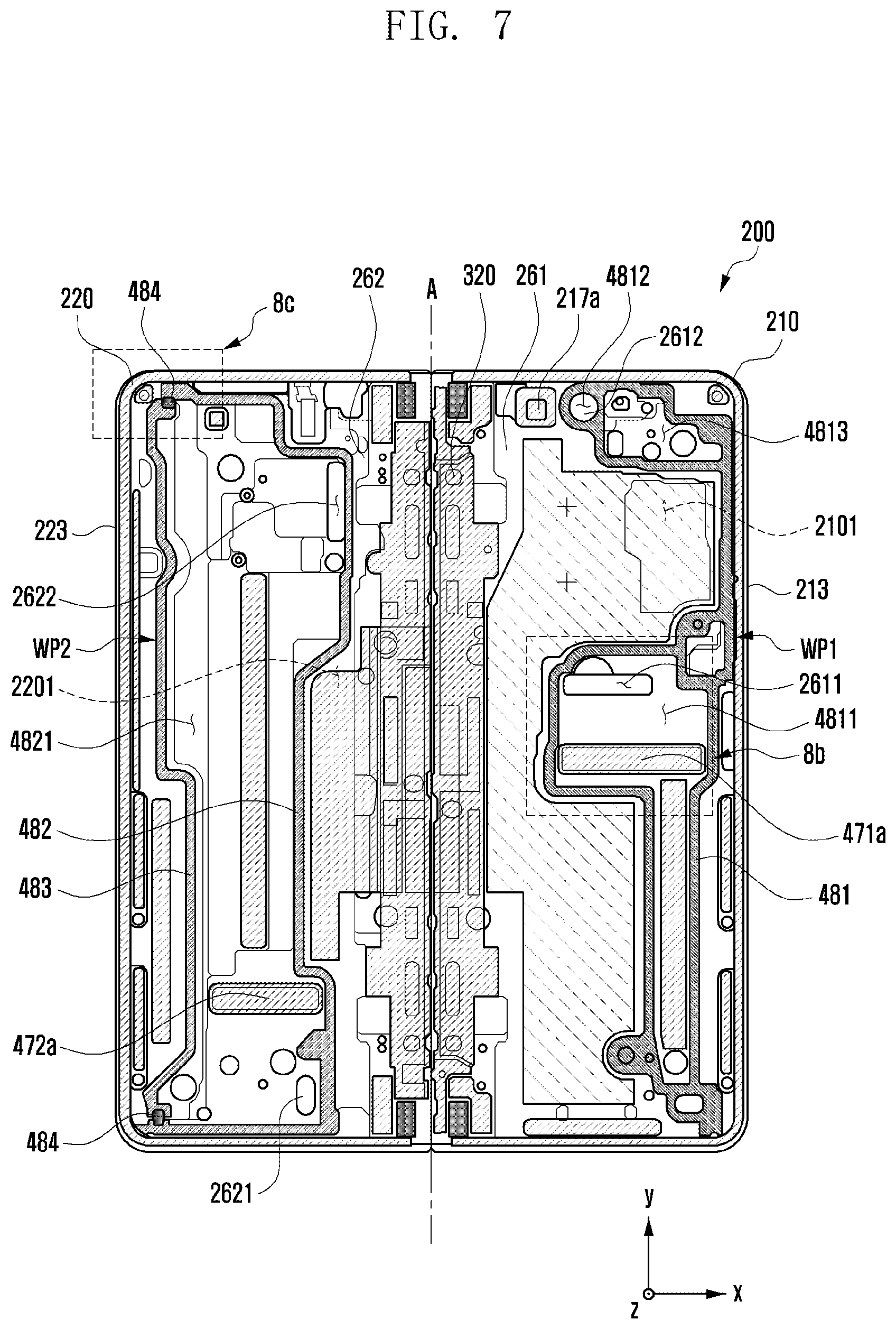 Patent US12395582 Figure 9 – Electronic device including waterproof structure