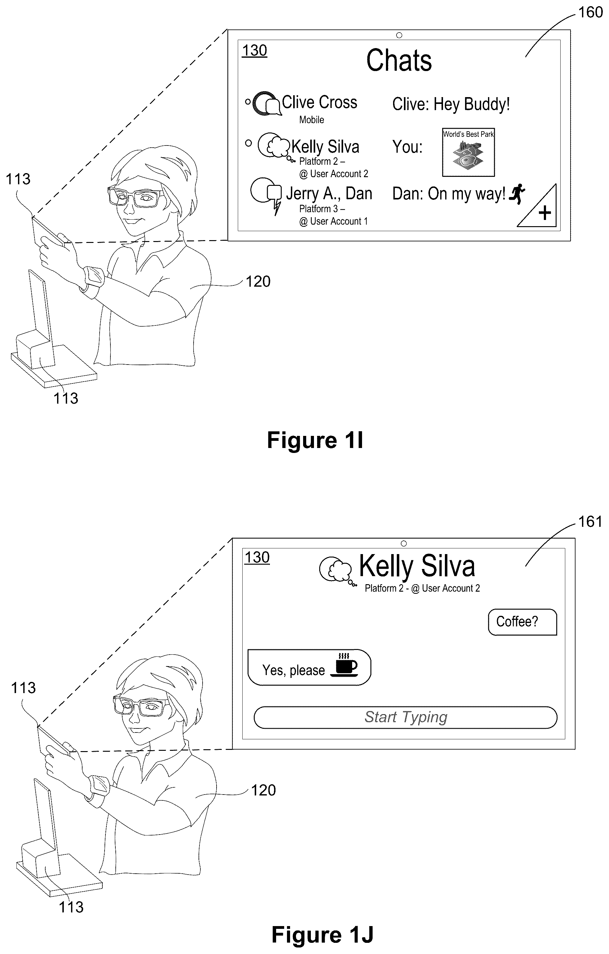 Patent US12395583 Figure 3 – Wrist-wearable devices for aggregating and guiding access to data from multiple different electronic messaging applications via a quickly-accessible communications-hub mode, and methods of use thereof