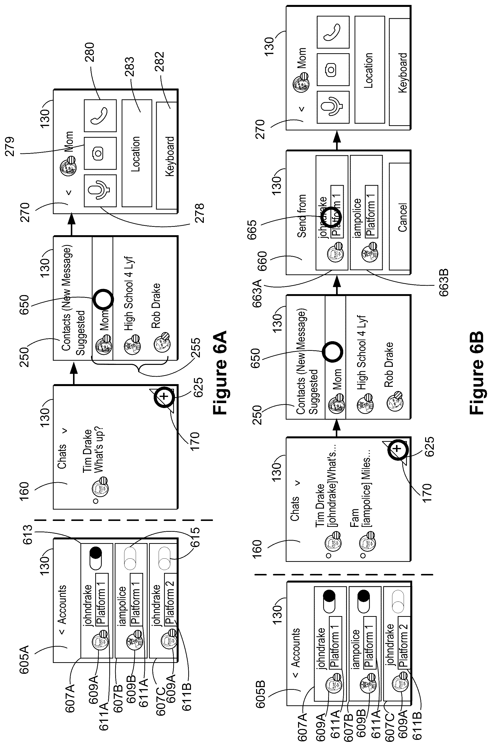 Patent US12395583 Figure 8 – Wrist-wearable devices for aggregating and guiding access to data from multiple different electronic messaging applications via a quickly-accessible communications-hub mode, and methods of use thereof