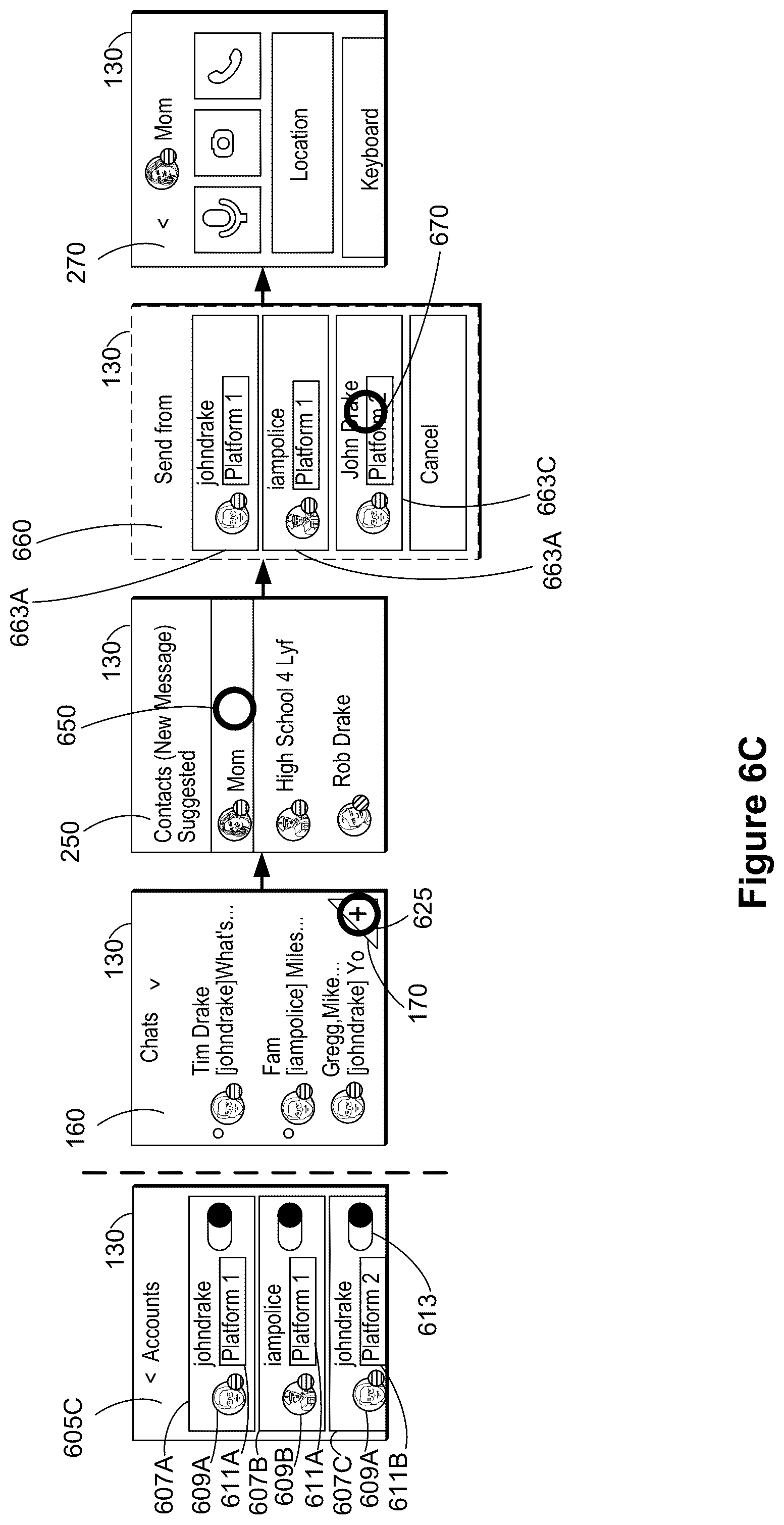 Patent US12395583 Figure 9 – Wrist-wearable devices for aggregating and guiding access to data from multiple different electronic messaging applications via a quickly-accessible communications-hub mode, and methods of use thereof