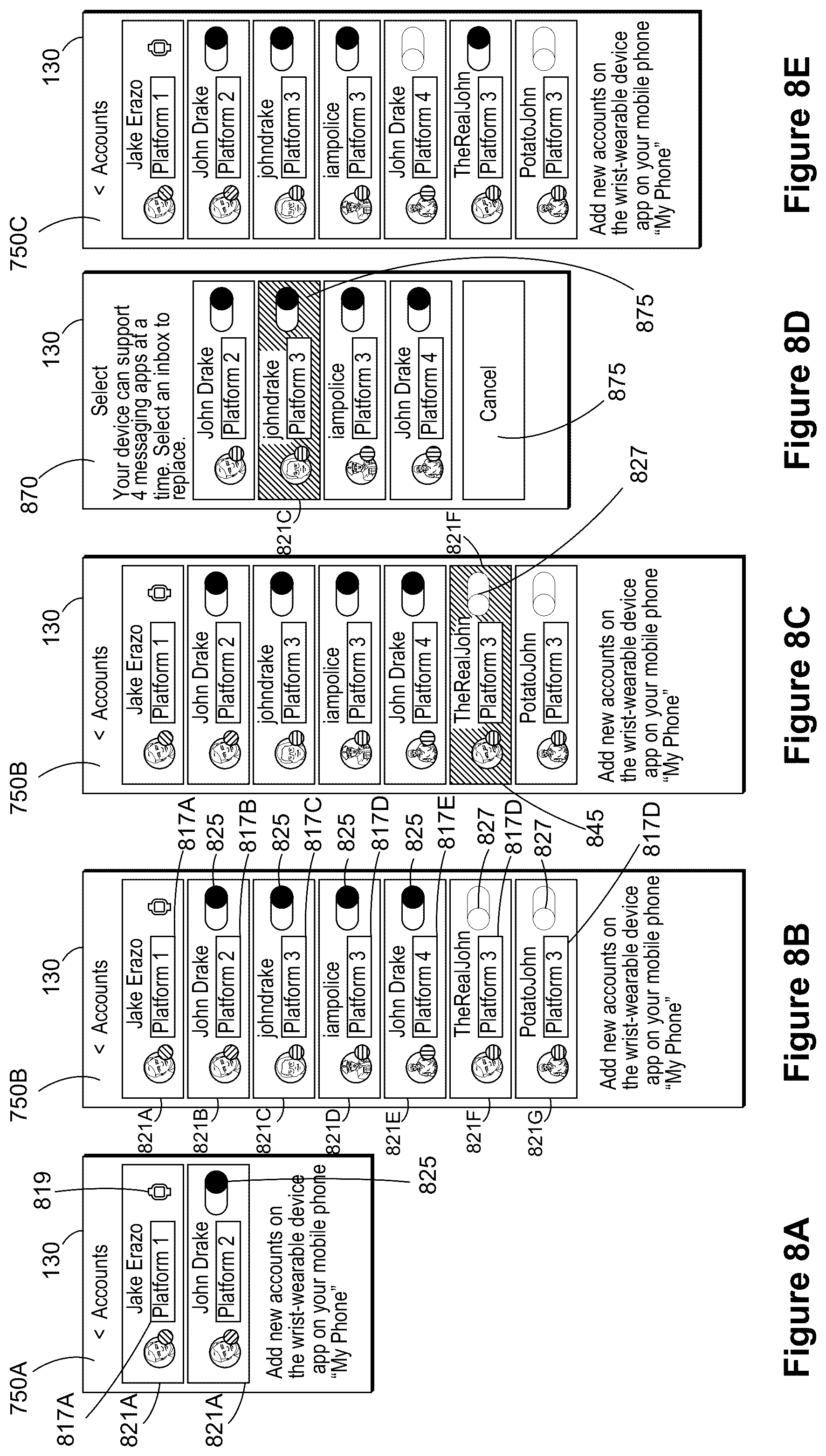 Patent US12395583 Figure 11 – Wrist-wearable devices for aggregating and guiding access to data from multiple different electronic messaging applications via a quickly-accessible communications-hub mode, and methods of use thereof