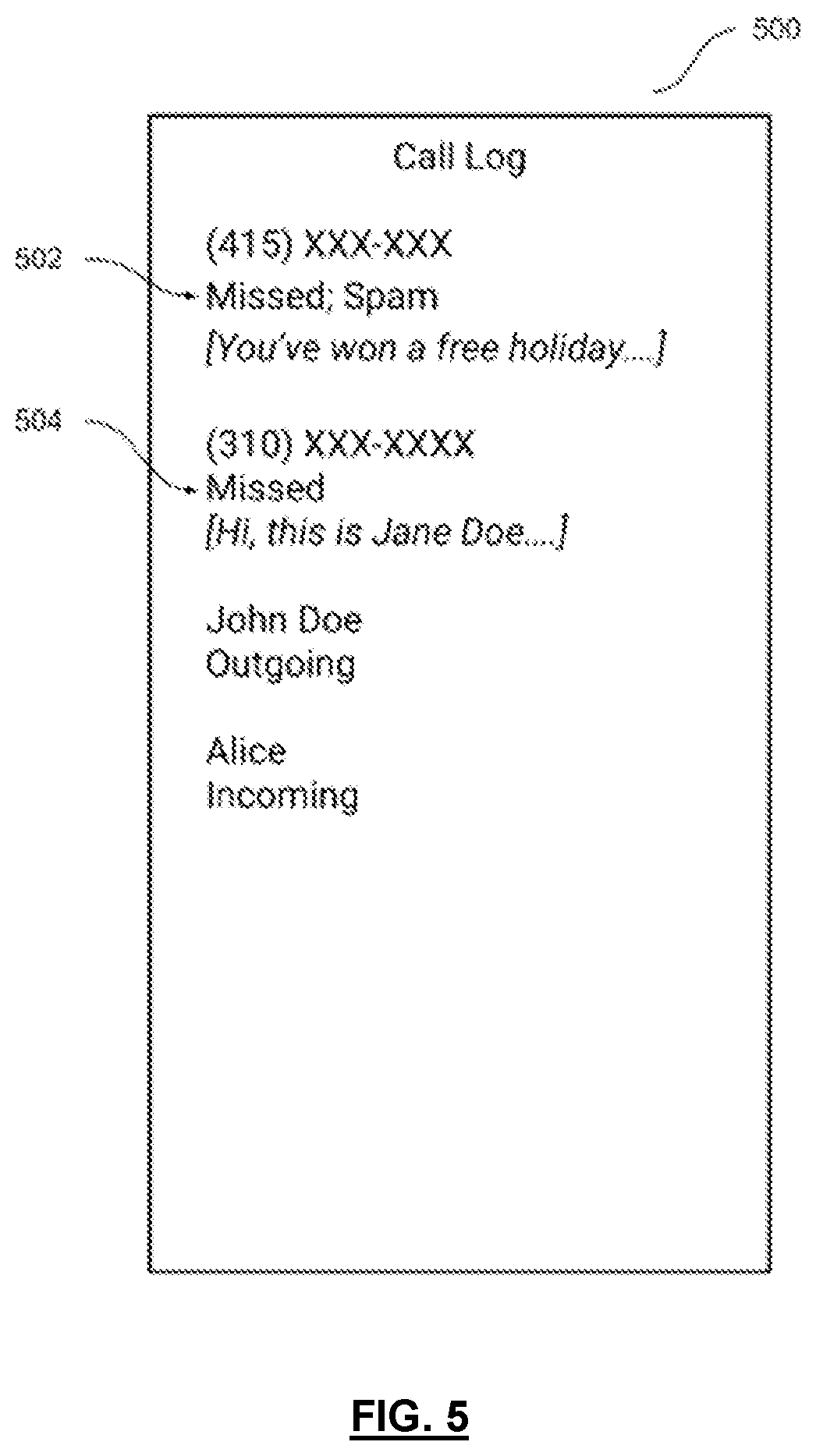 Patent US12395587 Figure 5 – Automatic call categorization and screening