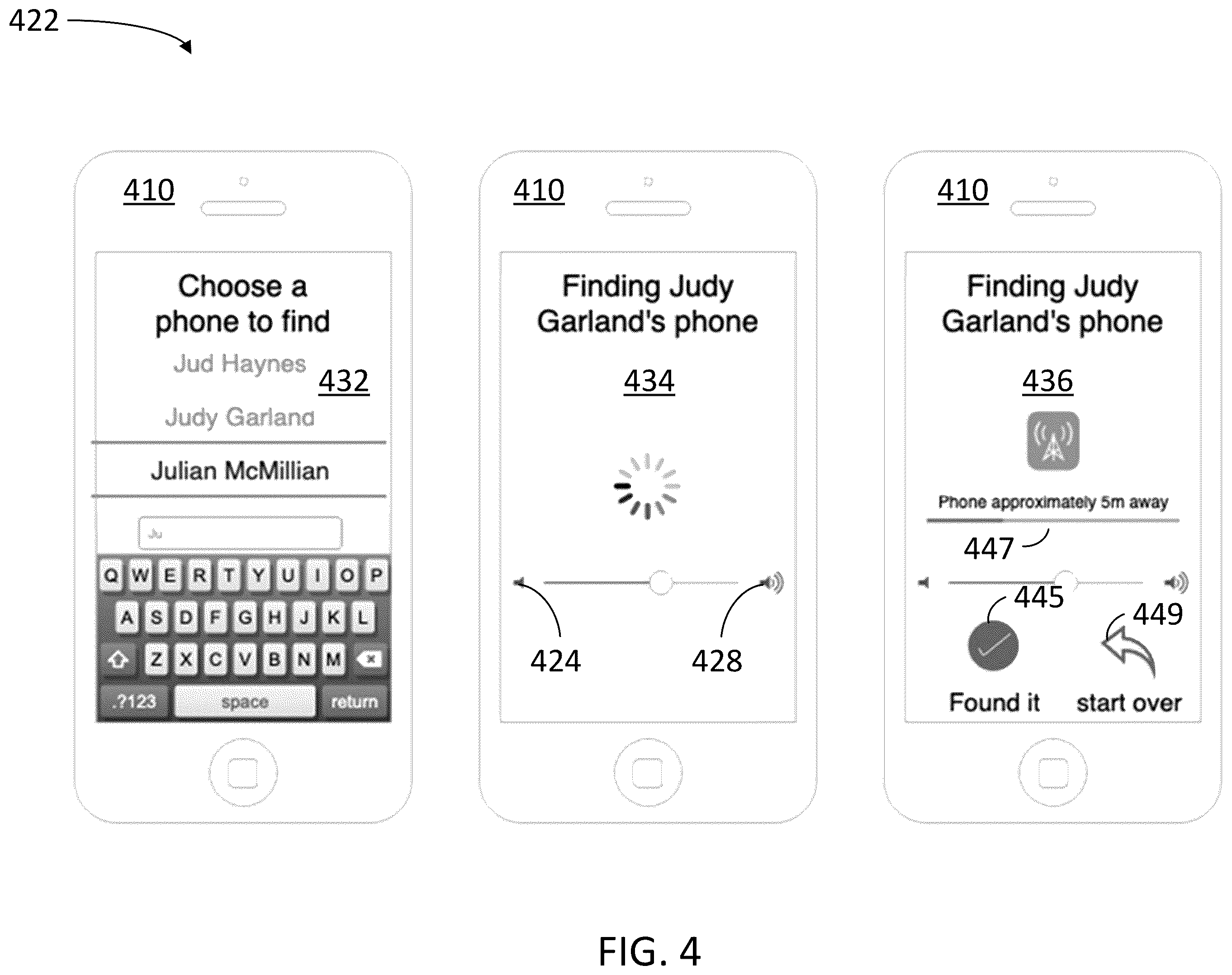 Patent US12395592 Figure 4 – Handset calibration and location