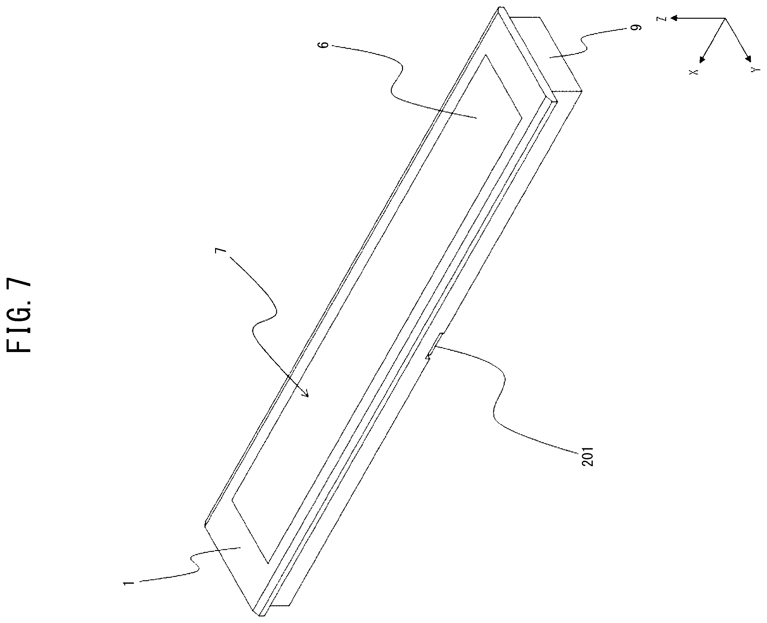 Patent US12395595 Figure 7 – Device housing, image reading device, and electrostatic capacitance detection device including a ground auxiliary conductor disposed over a level difference existing between a plane including an electrically conductive surface and a plane including a ground conductor