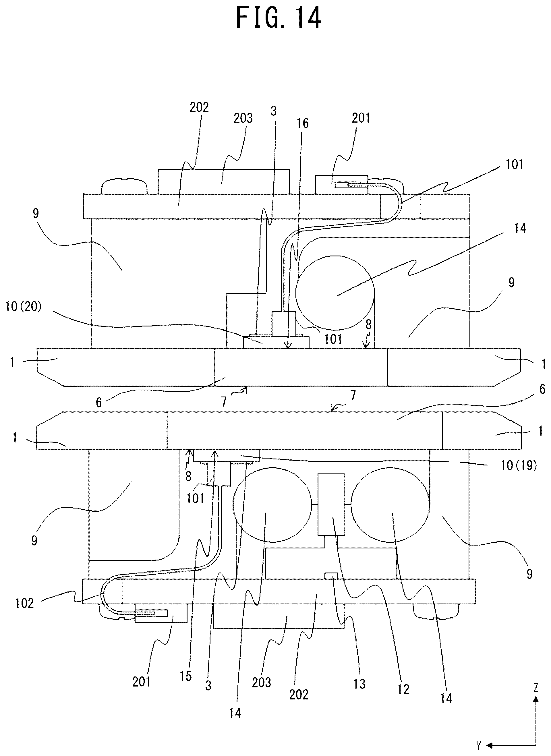 Patent US12395595 Figure 20 – Device housing, image reading device, and electrostatic capacitance detection device including a ground auxiliary conductor disposed over a level difference existing between a plane including an electrically conductive surface and a plane including a ground conductor