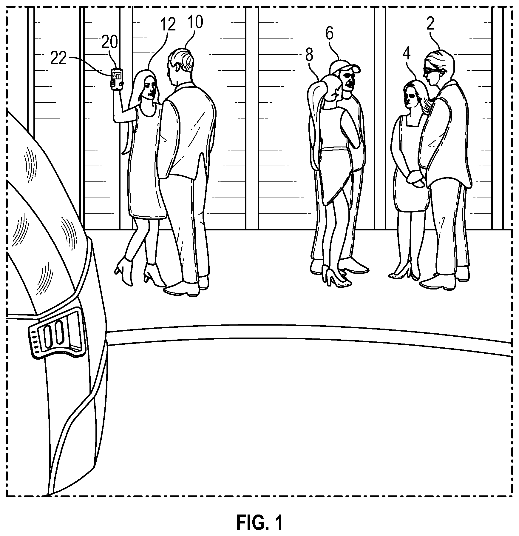 Patent US12395607 Figure 1 – Communication system, vehicle for use with same, and associated method