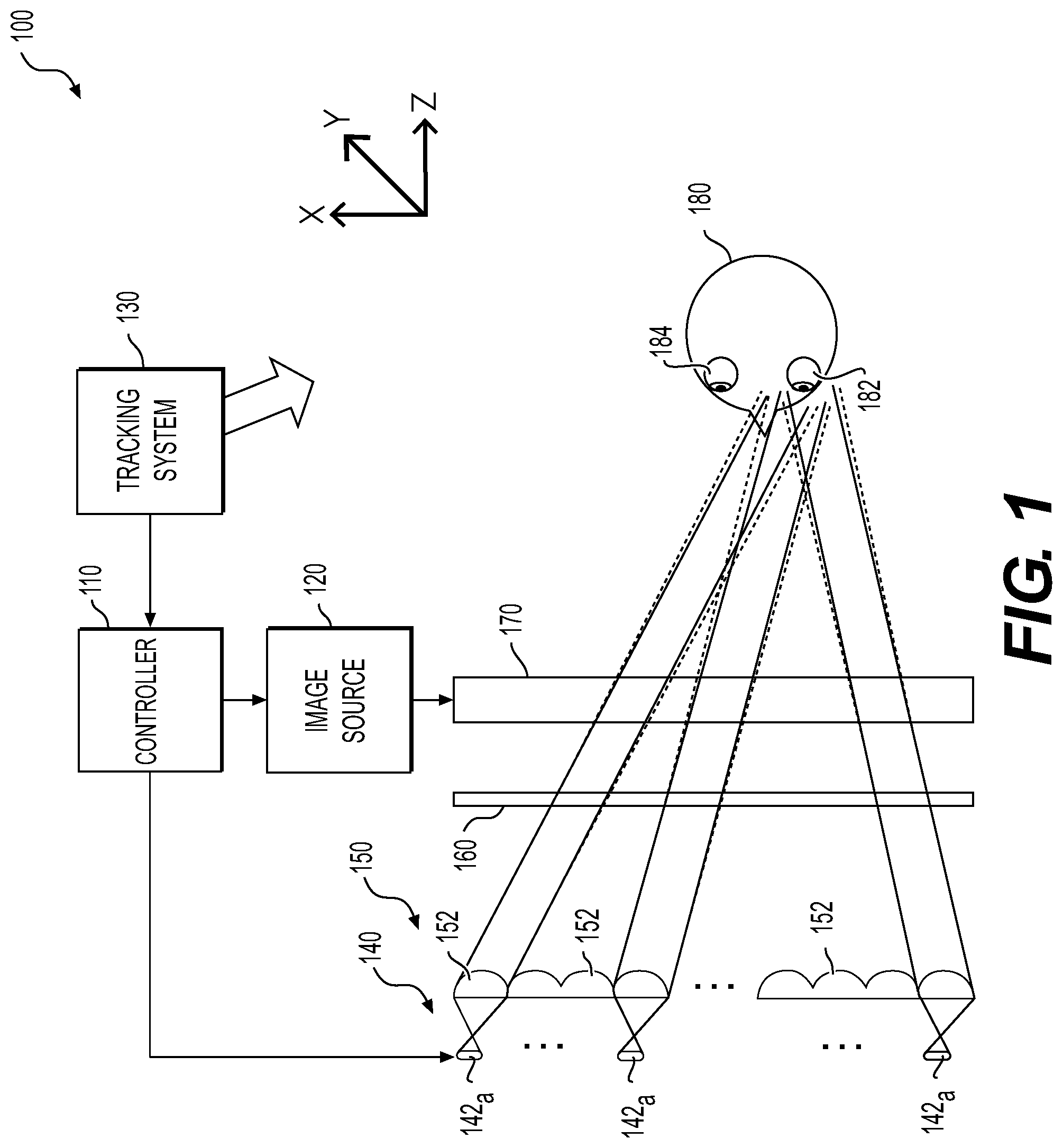 Patent US12395620 Figure 1 – Method and display system for showing a stereoscopic image