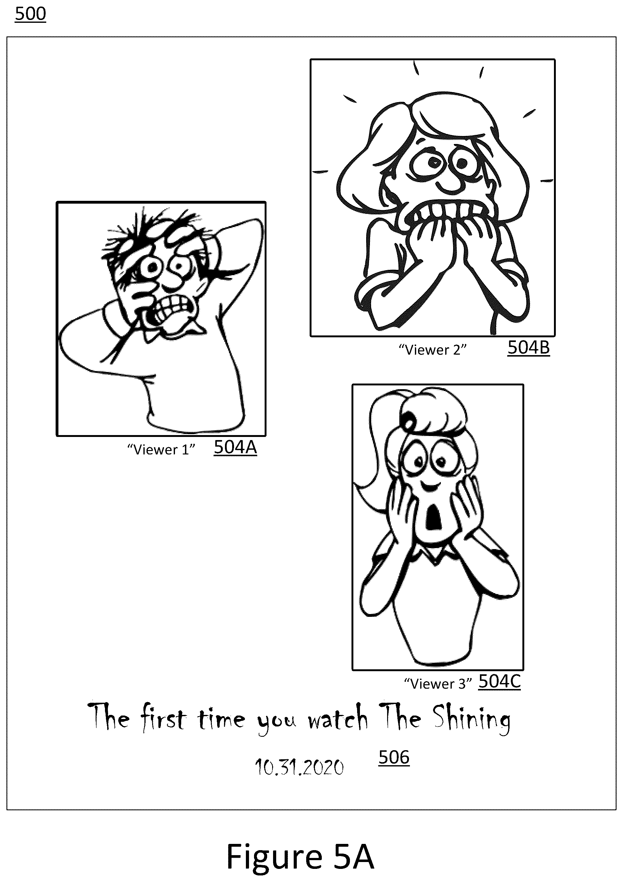 Patent US12395688 Figure 5 – Group party view and post viewing digital content creation