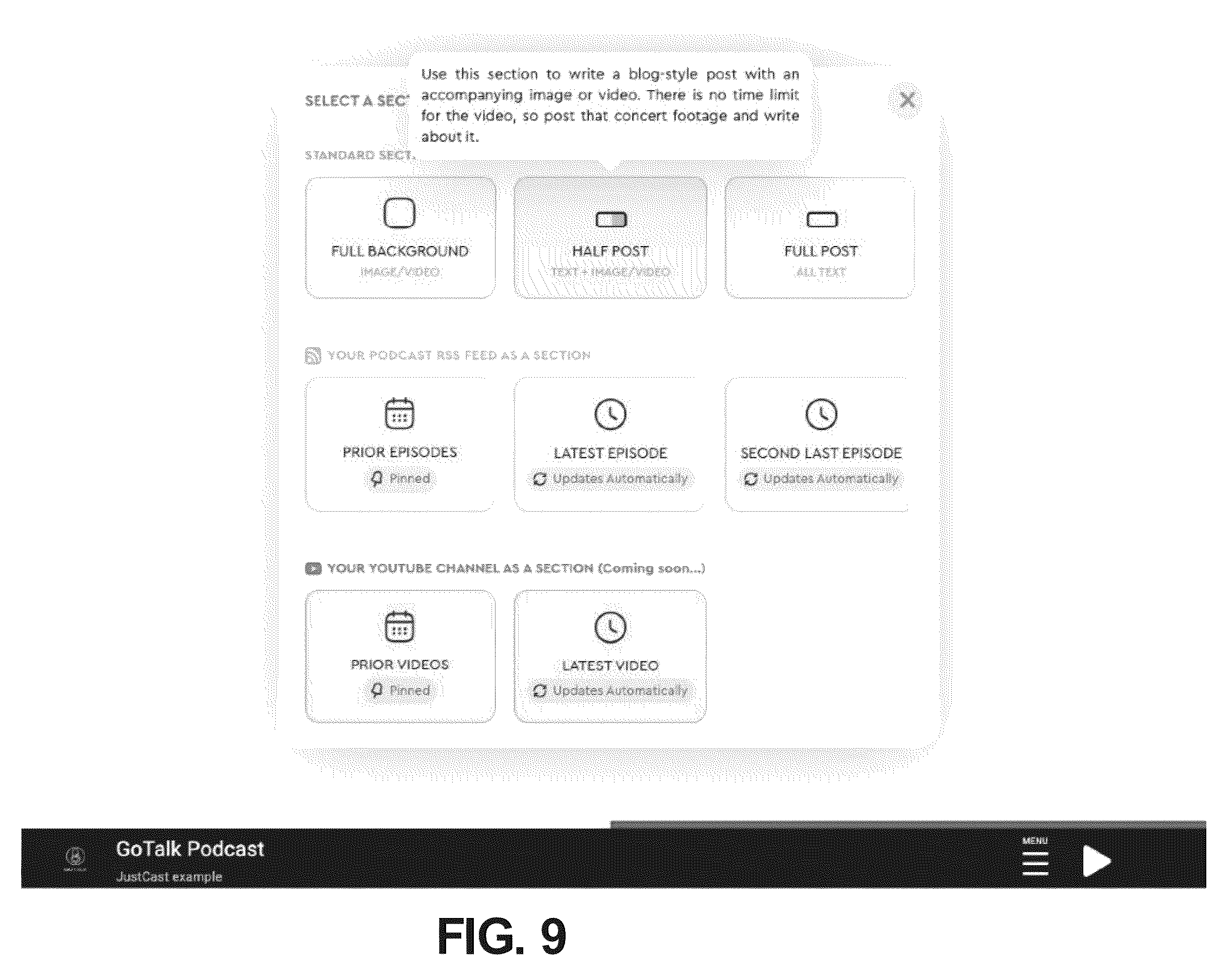 Patent US12395707 Figure 9 – Apparatus and method for generating a dynamically self-modifying graphical interface