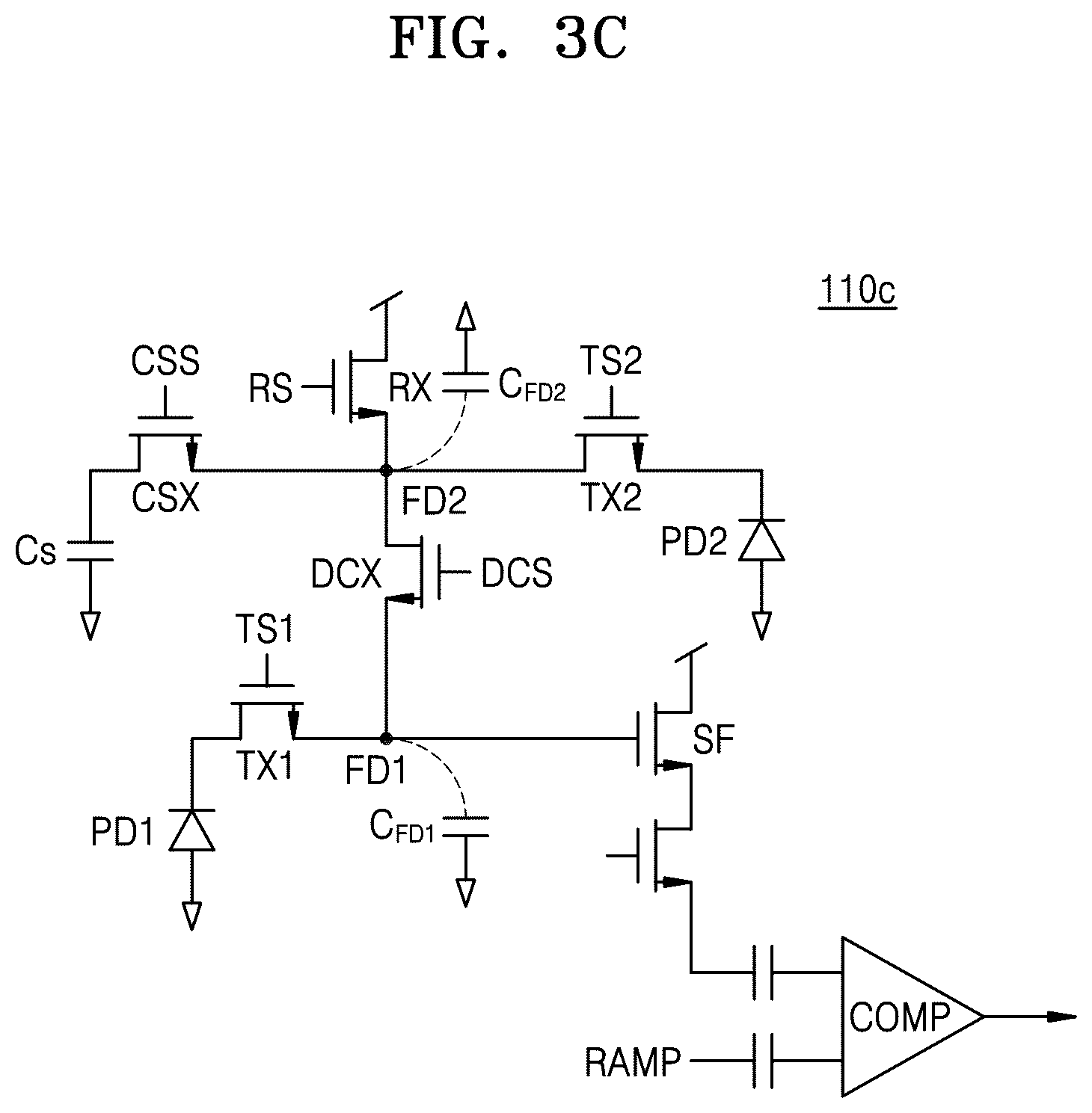Patent US12395761 Figure 5 – Pixel array accumulating photocharges in each unit frame, and image sensor including the pixel array