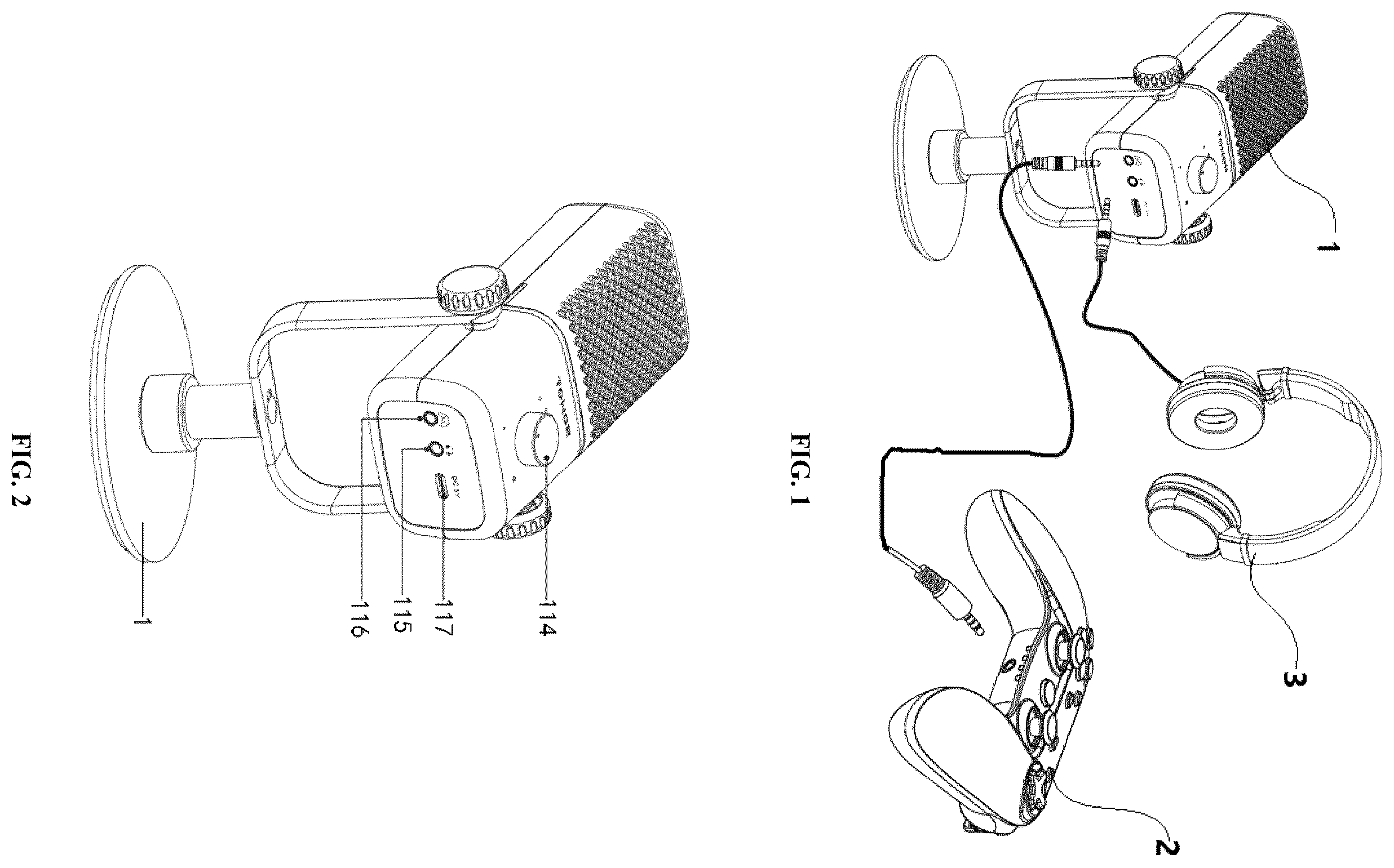 Patent US12395773 Figure 1 – Multi-functional microphone and voice chat device