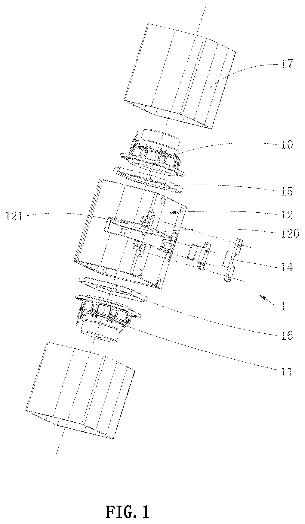Patent US12395779 — Speaker system, speaker device and housing thereof — Figure 1