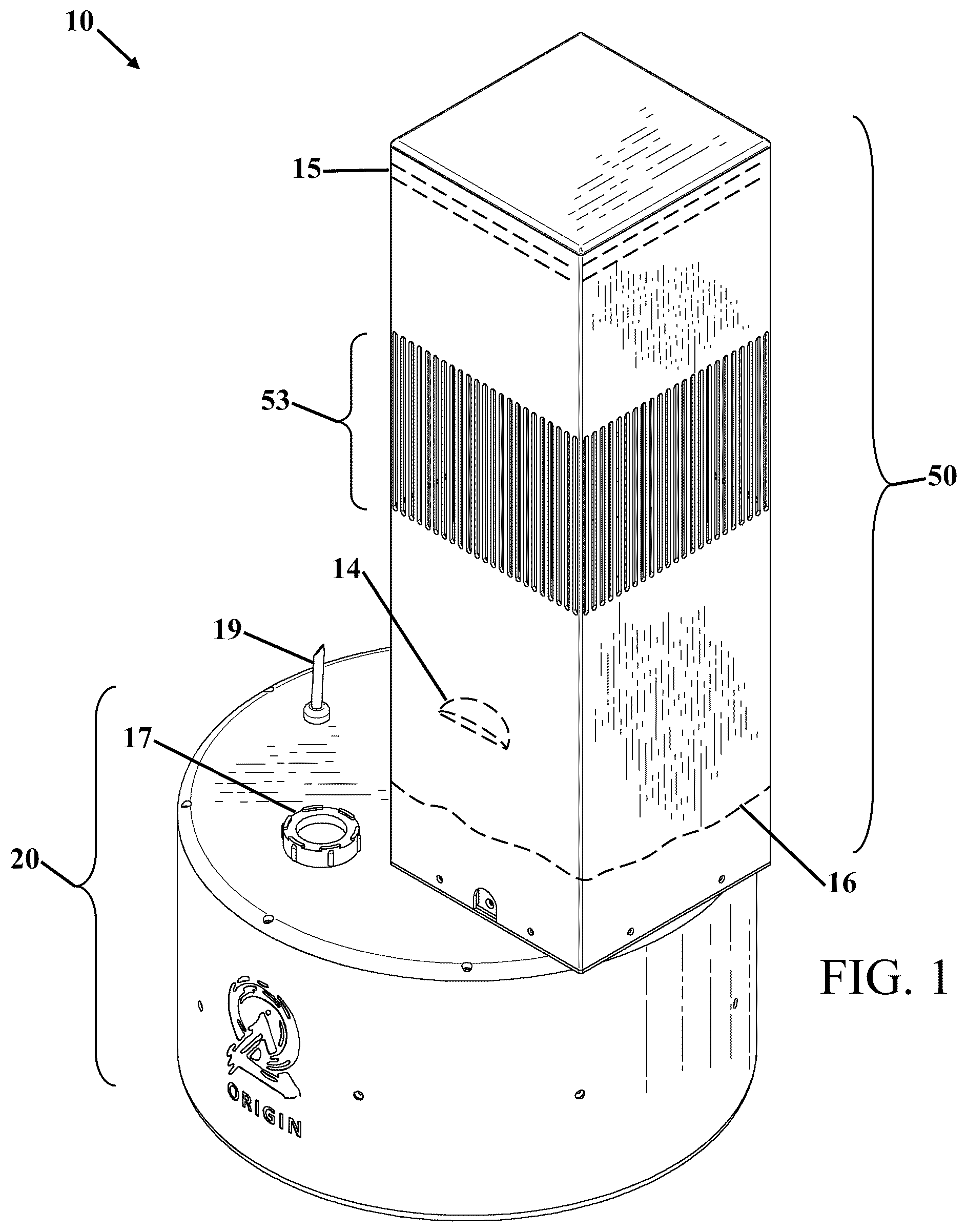 Patent US12395781 Figure 1 – Bollard speaker with inground subwoofer