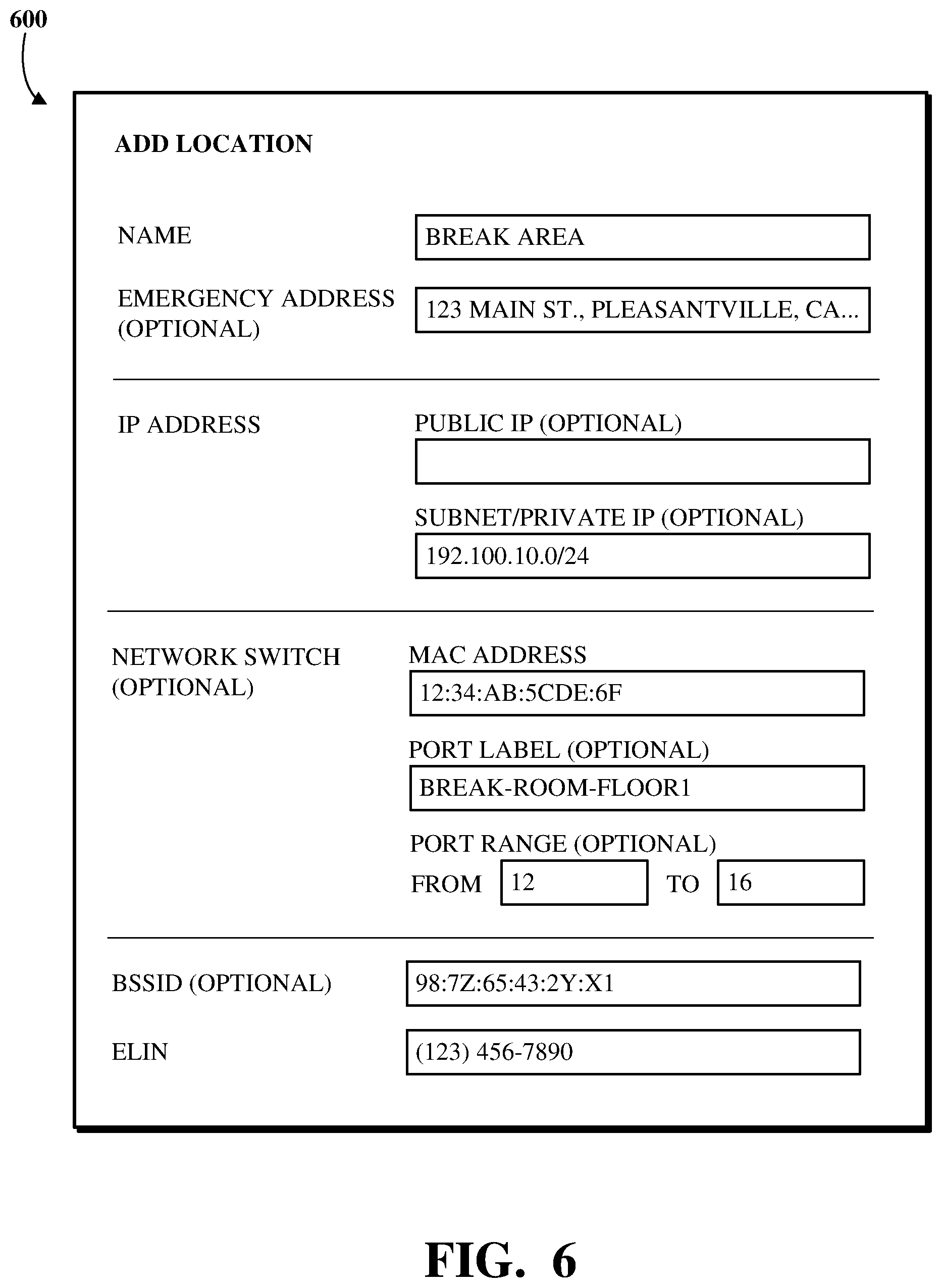 Patent US12395826 Figure 6 – Record-based device location signaling for emergency calls