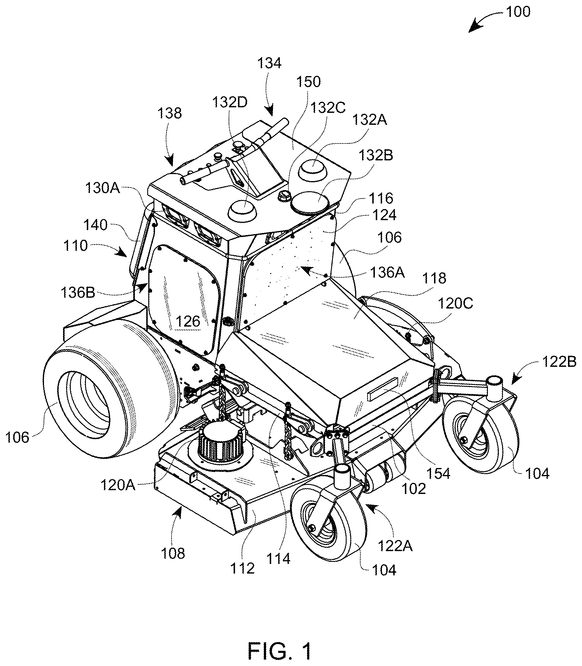 Patent US12396386 Figure 1 – Autonomous lawn mower