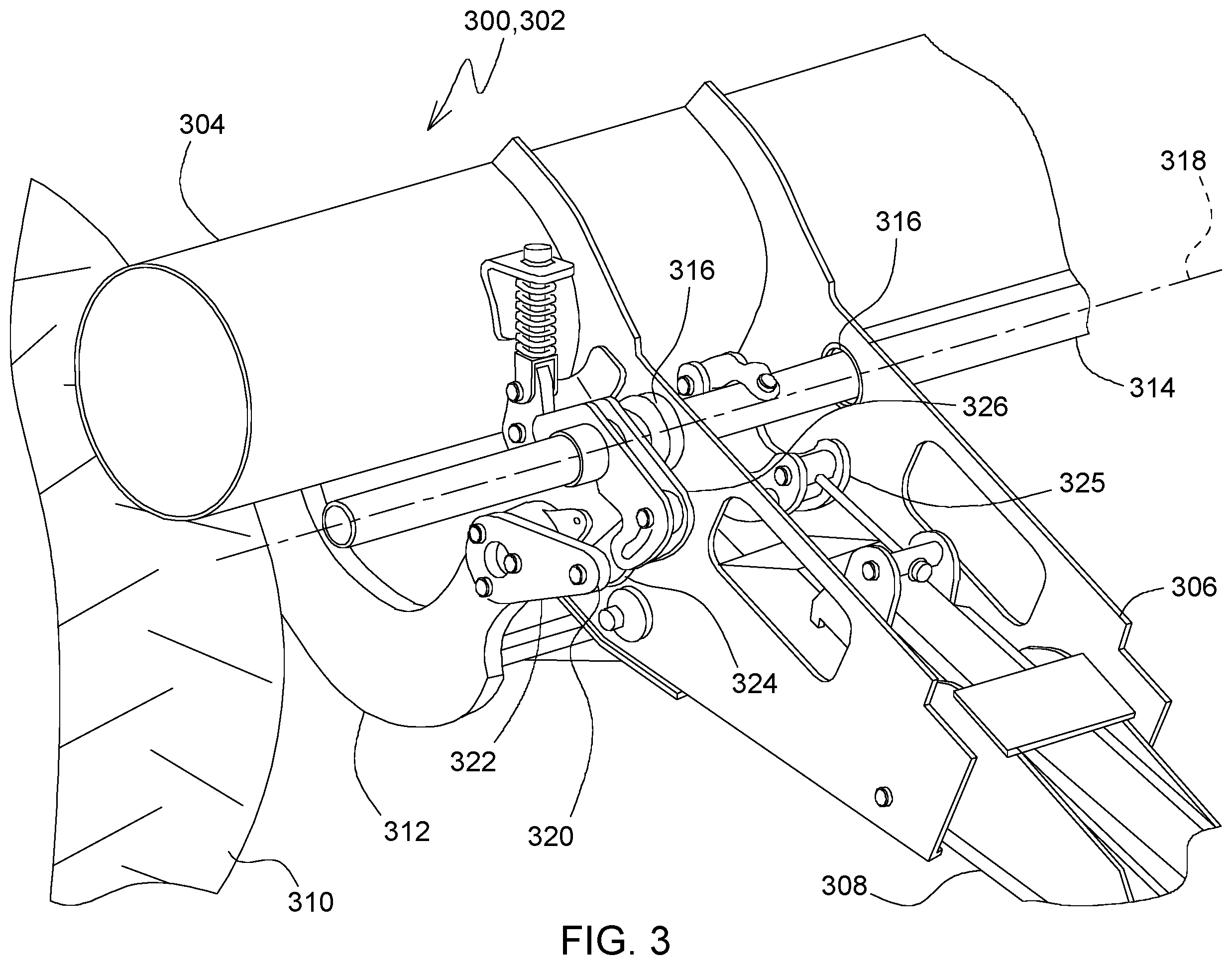 Patent US12396387 Figure 3 – Automated lockout system for header