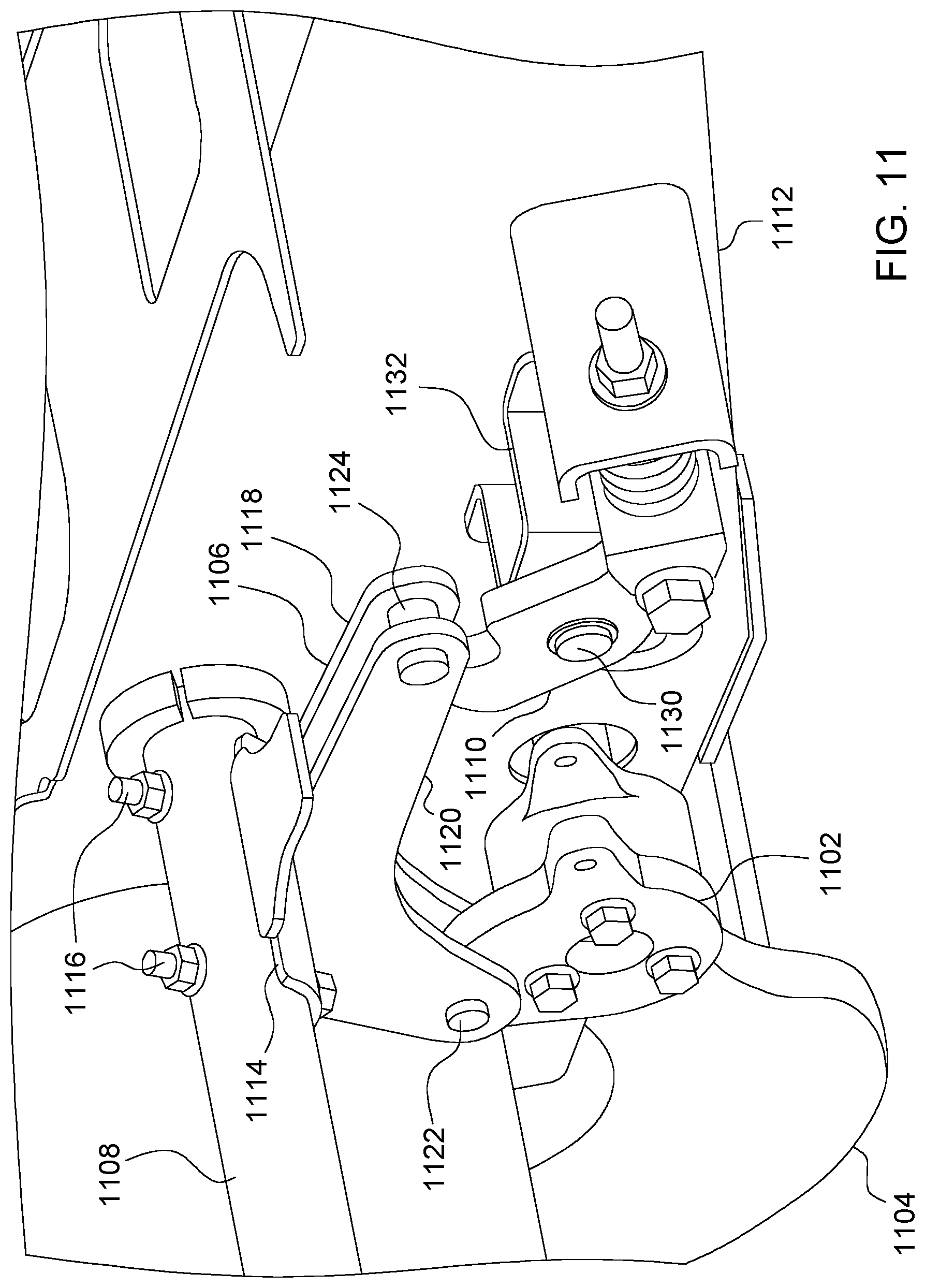 Patent US12396387 Figure 11 – Automated lockout system for header