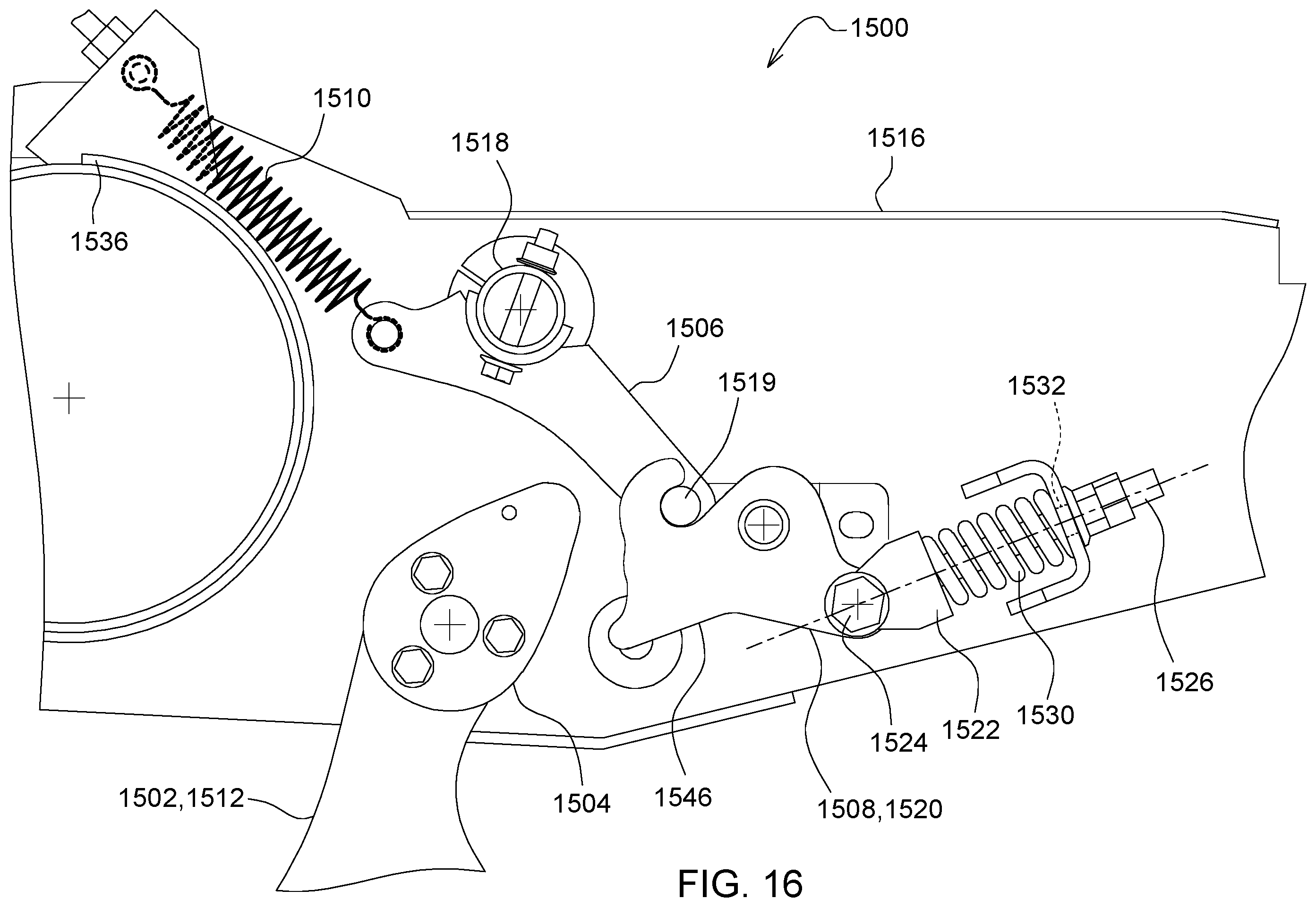 Patent US12396387 Figure 16 – Automated lockout system for header