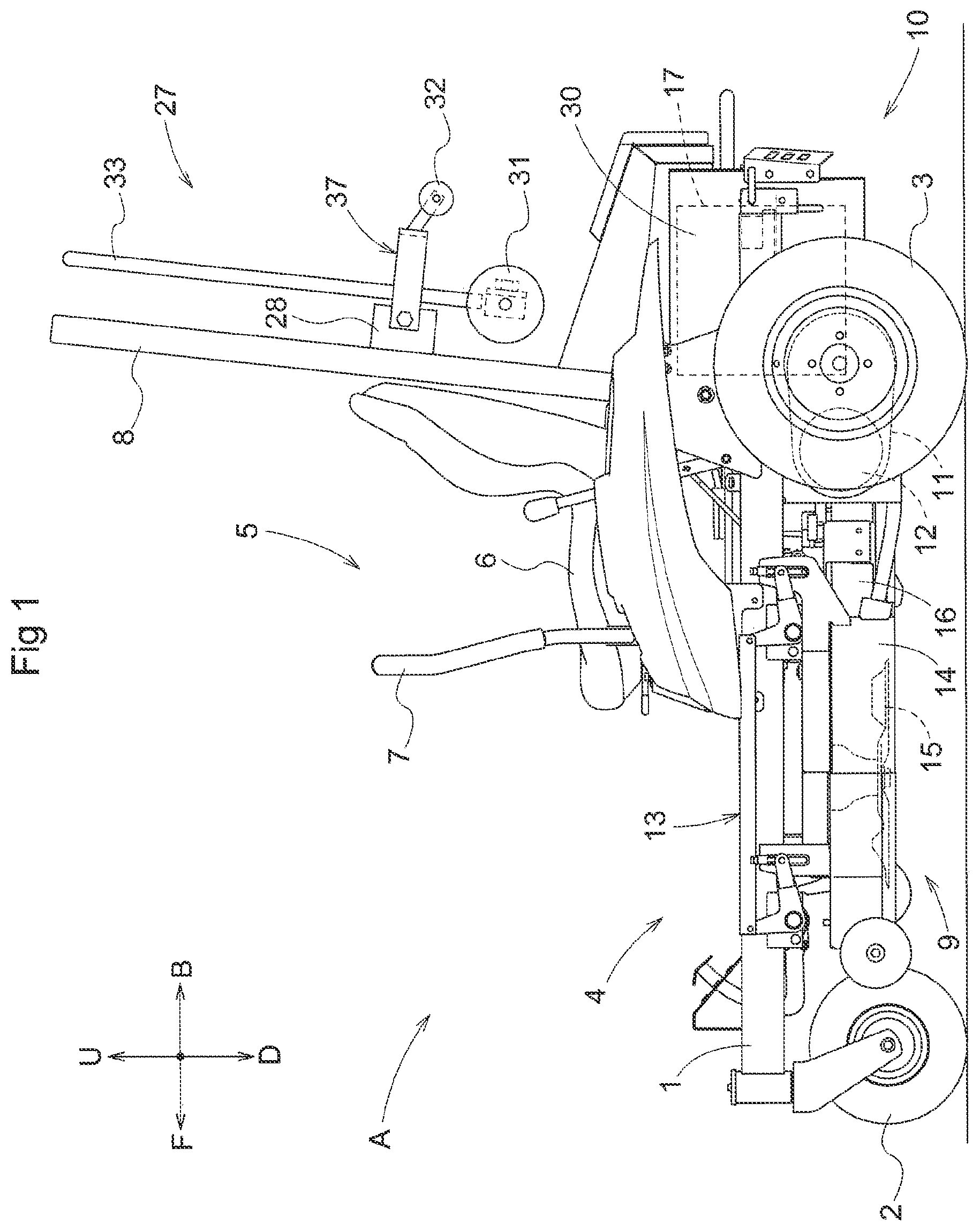 Patent US12396388 — Electric work vehicle — Figure 1