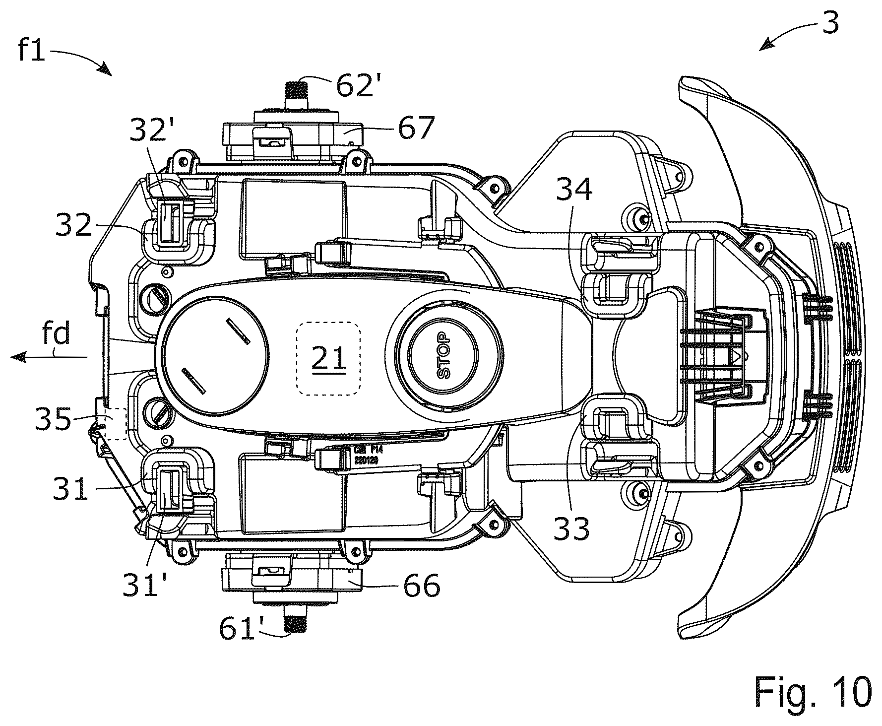 Patent US12396390 Figure 6 – Self-propelled robotic work tool