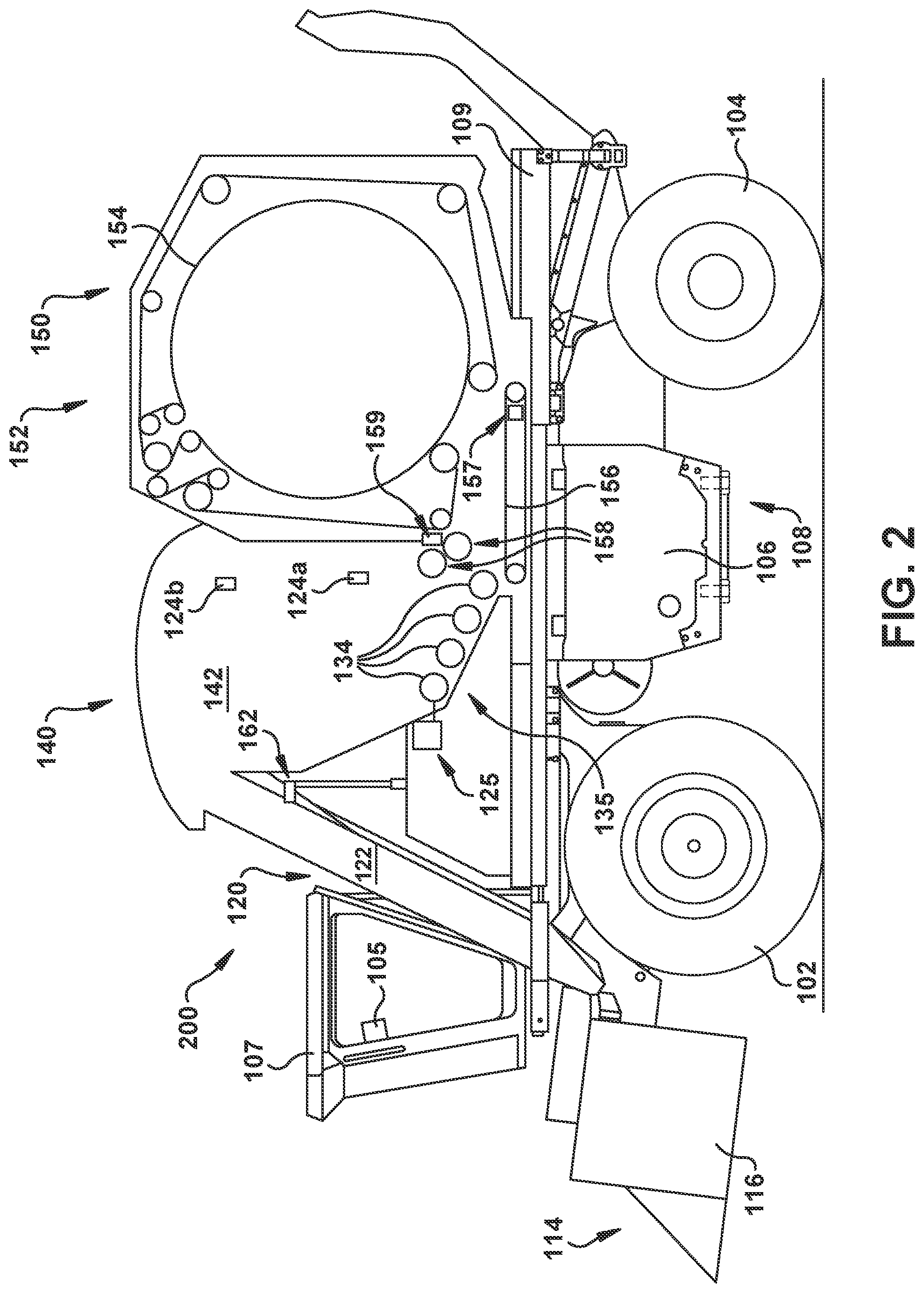 Patent US12396392 Figure 2 – Crop feed rate control system for a harvester vehicle