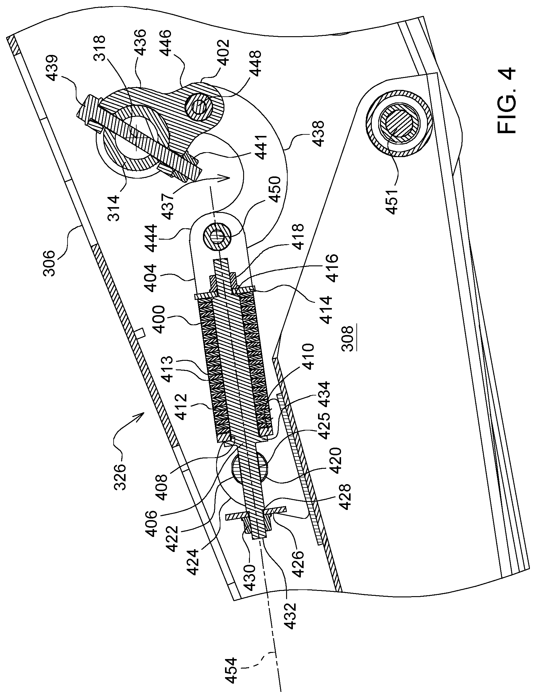 Patent US12396393 Figure 4 – Automated lockout system for header