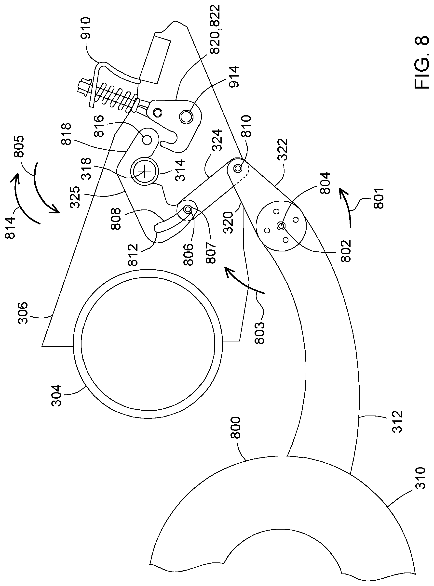 Patent US12396393 Figure 8 – Automated lockout system for header