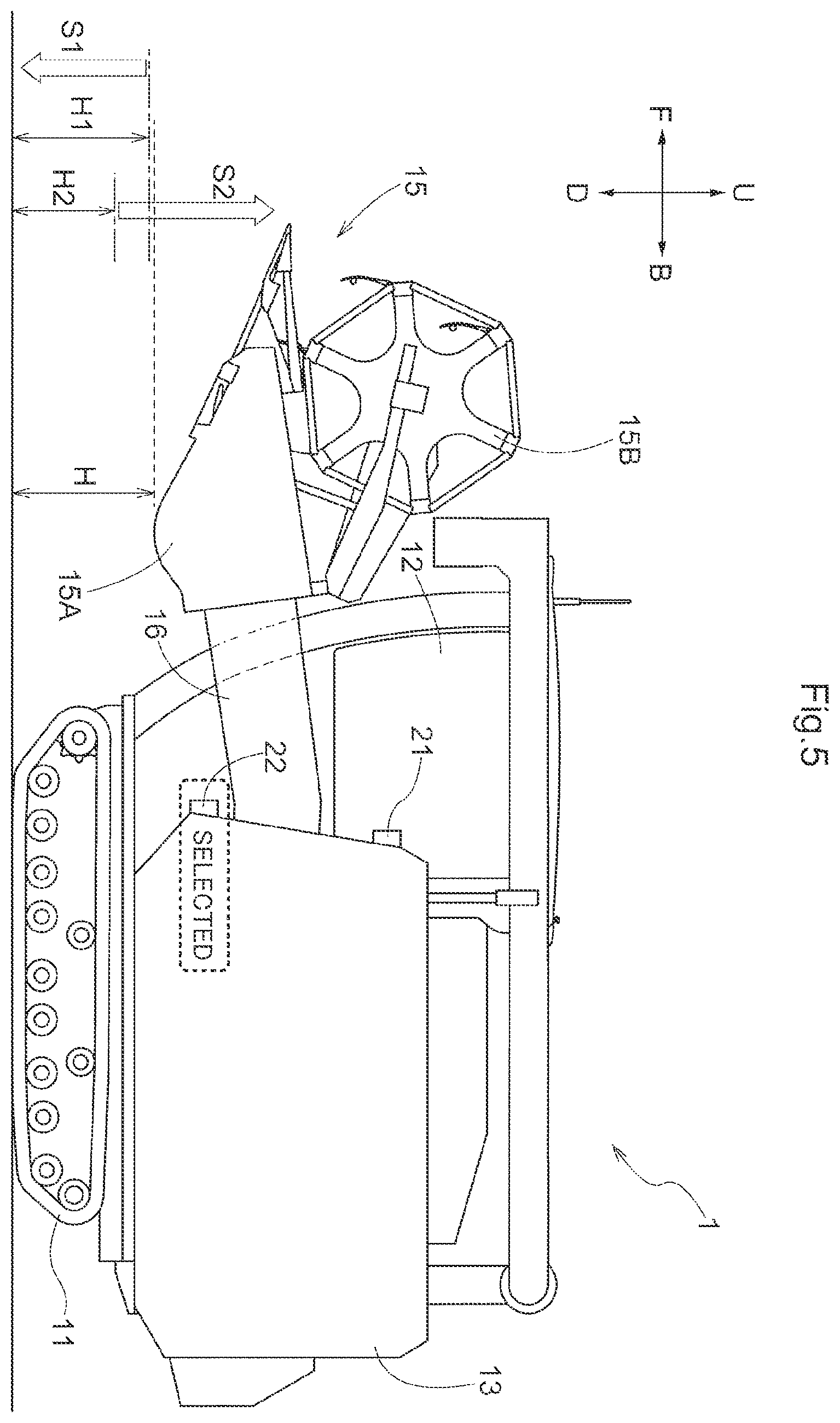 Patent US12396401 Figure 5 – Harvesting machine, obstacle determination program, recording medium on which obstacle determination program is recorded, obstacle determination method, agricultural work machine, control program, recording medium on which control program is recorded, and control method