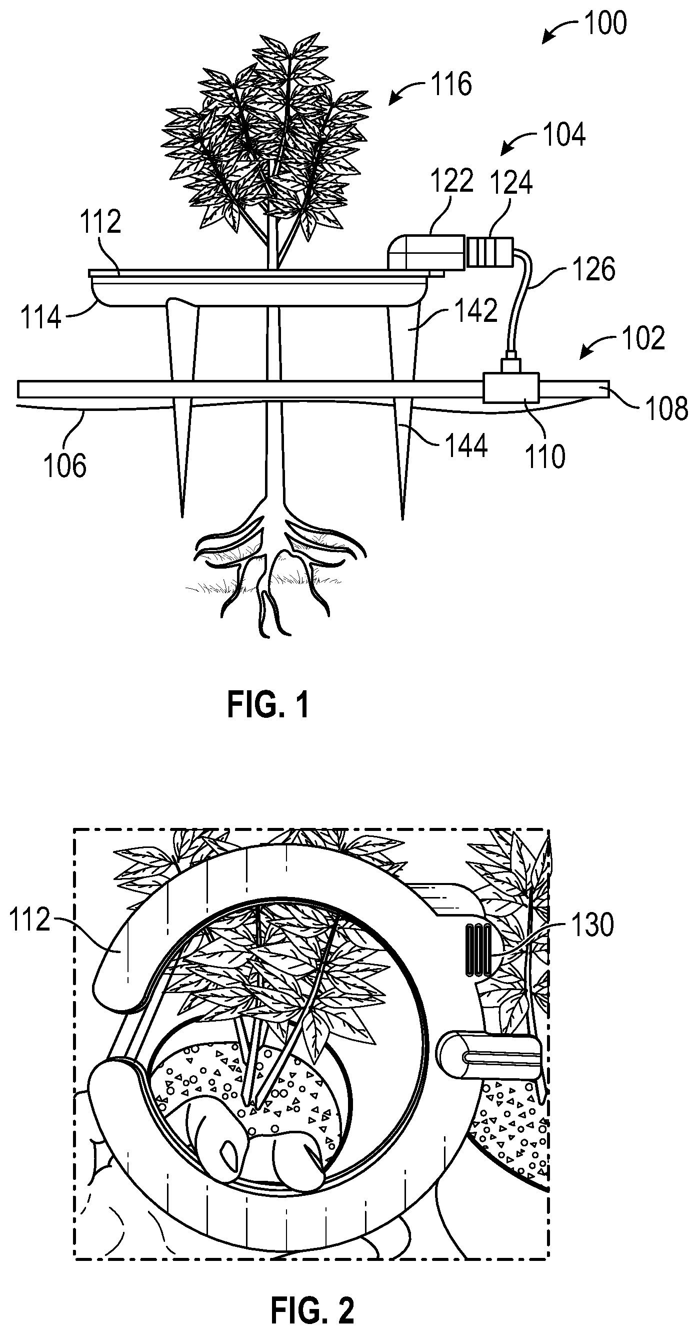 Patent US12396410 Figure 1 – Irrigation devices and methods of use