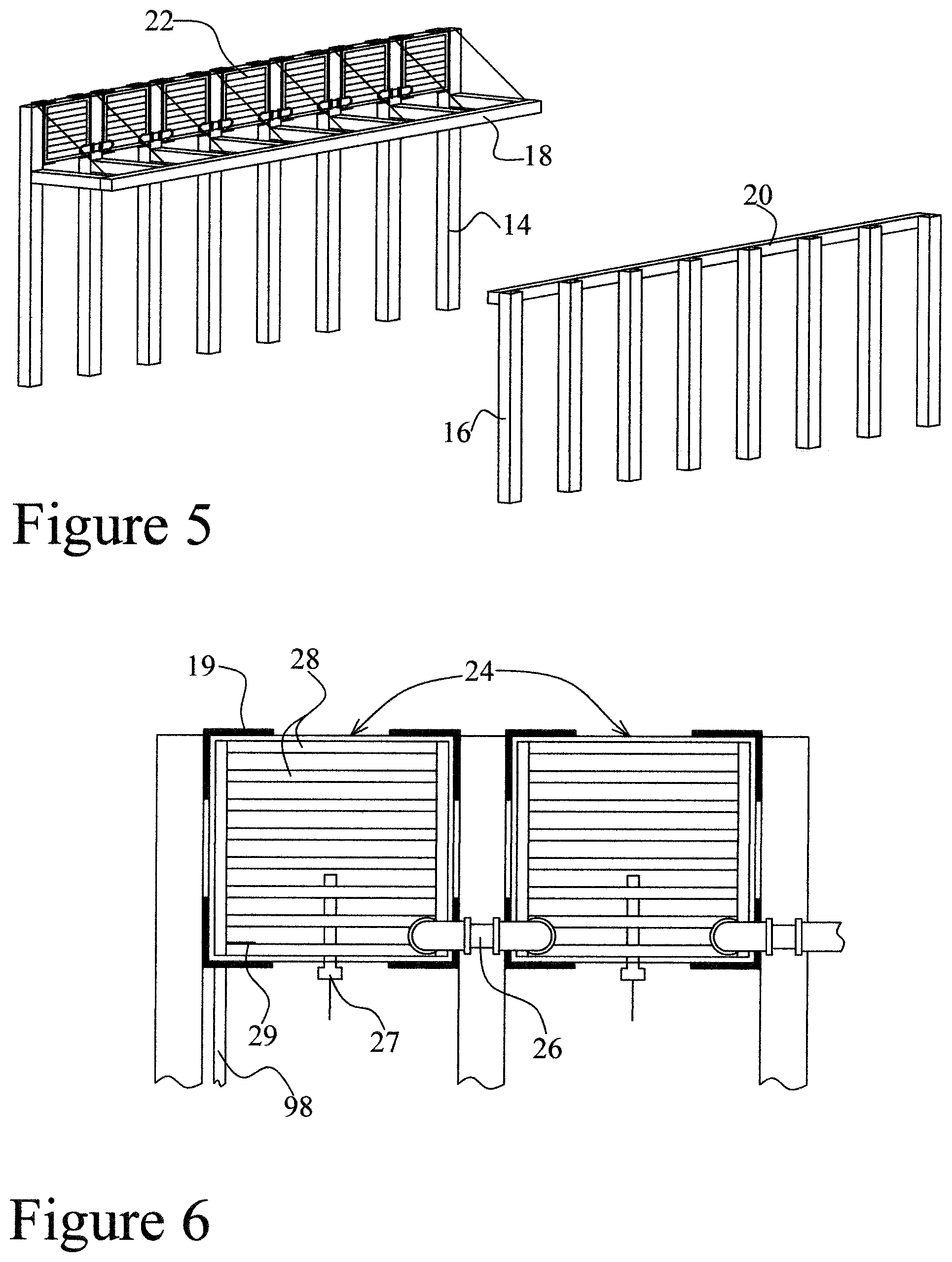 Patent US12396414 Figure 3 – Aquaponic greenhouse with suspended hydroponic planter and irrigation system geothermal heat exchange system and hydronic radiant flooring system