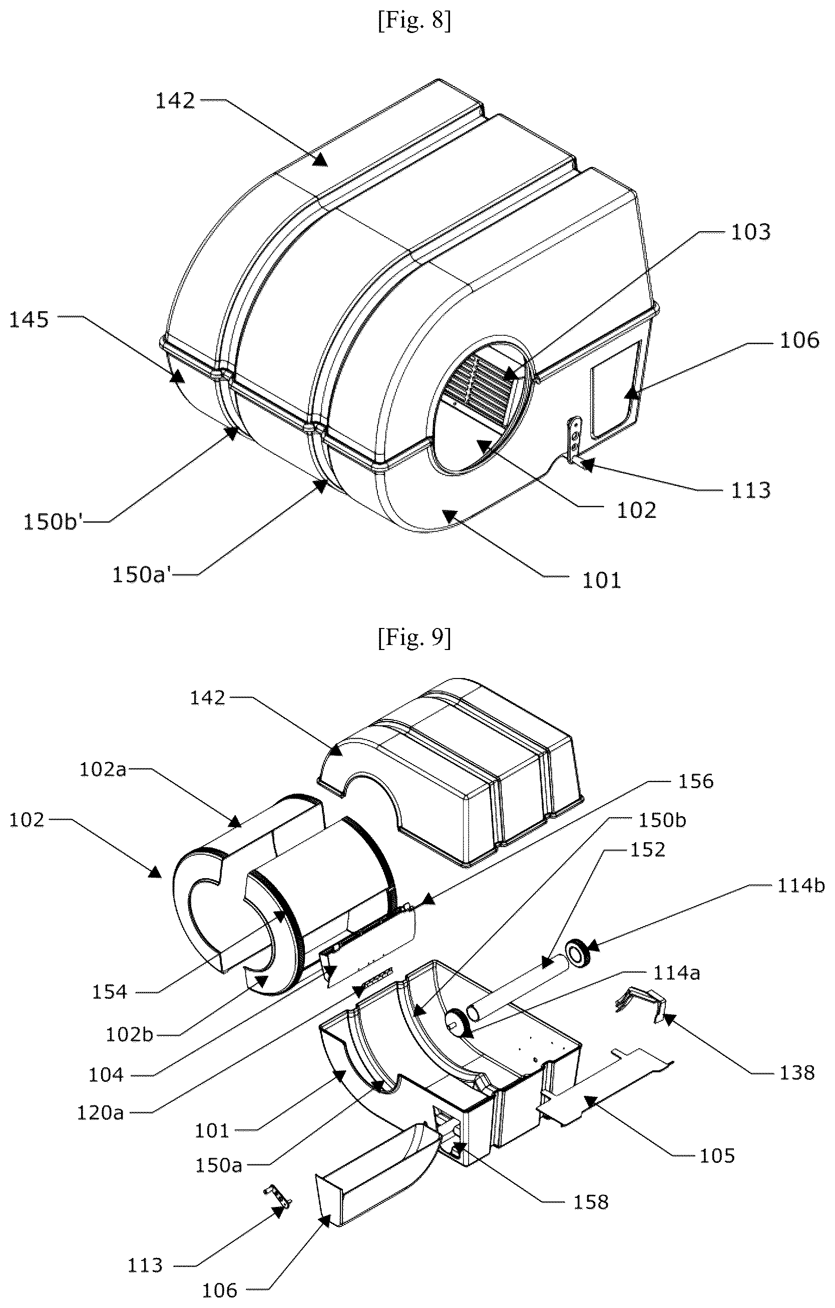 Patent US12396433 Figure 6 – Animal litter box incorporating a cleaning device