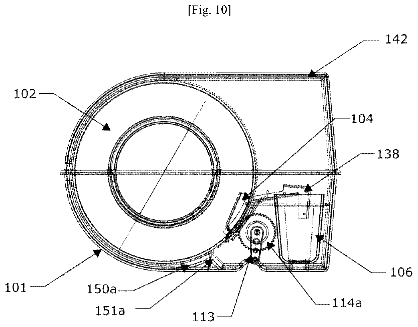 Patent US12396433 Figure 7 – Animal litter box incorporating a cleaning device