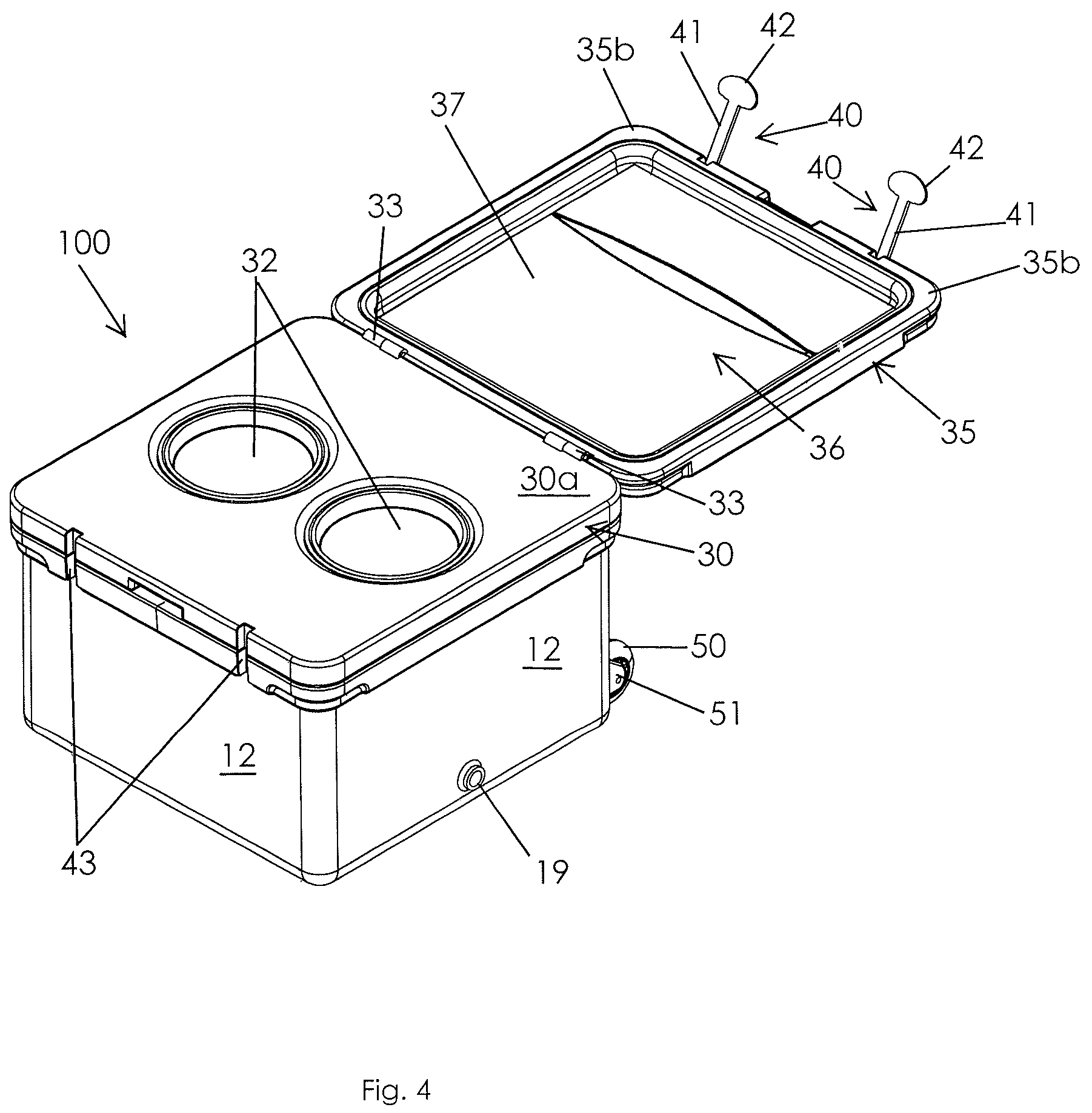 Patent US12396436 Figure 4 – Cooler for pets