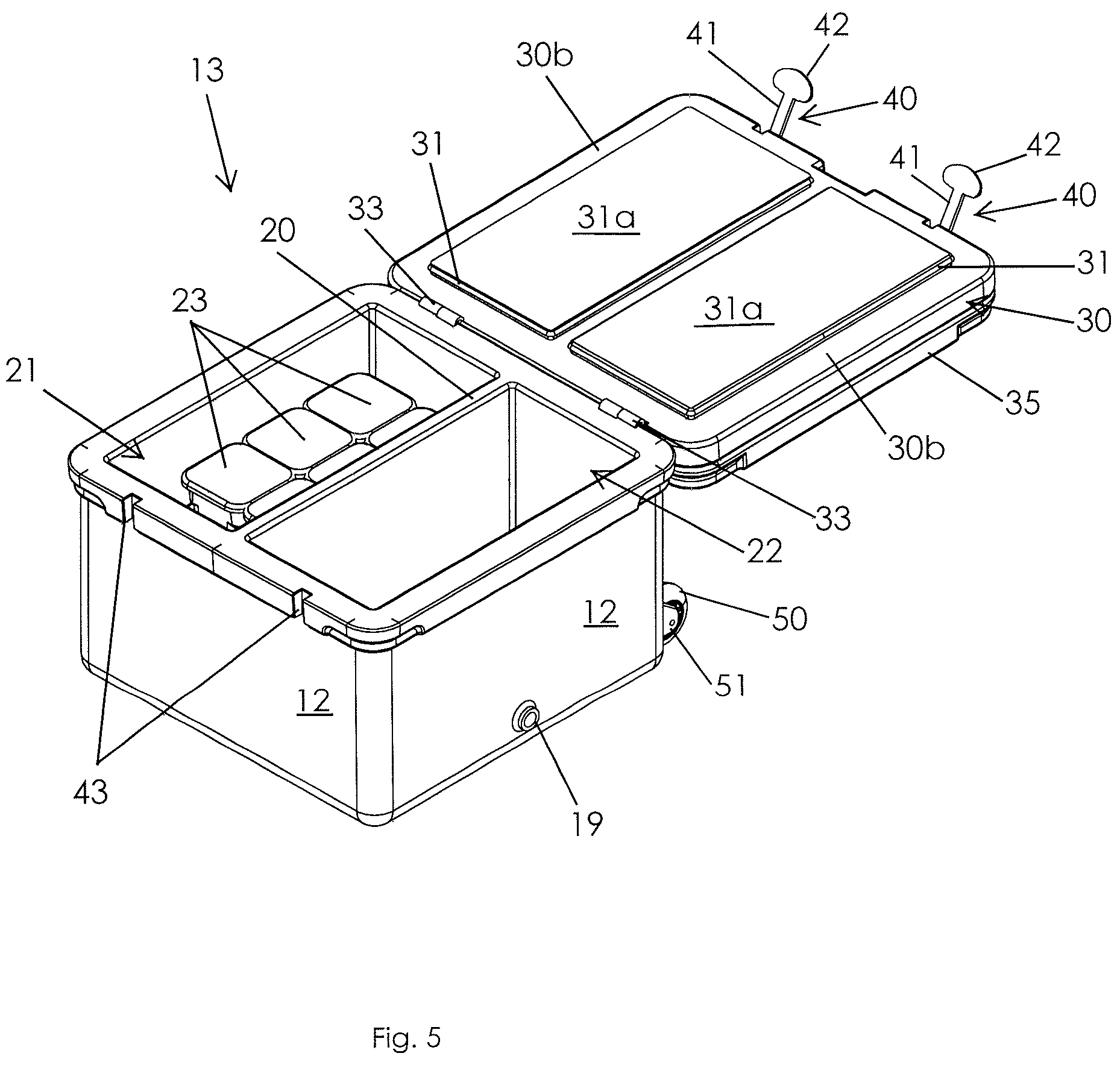 Patent US12396436 Figure 5 – Cooler for pets