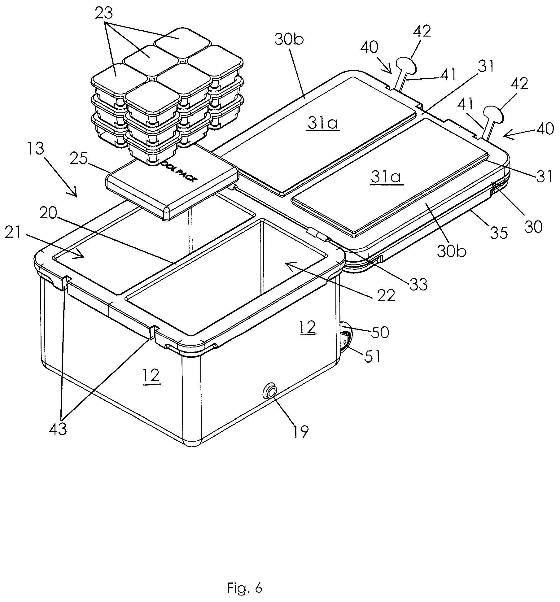 Patent US12396436 Figure 6 – Cooler for pets