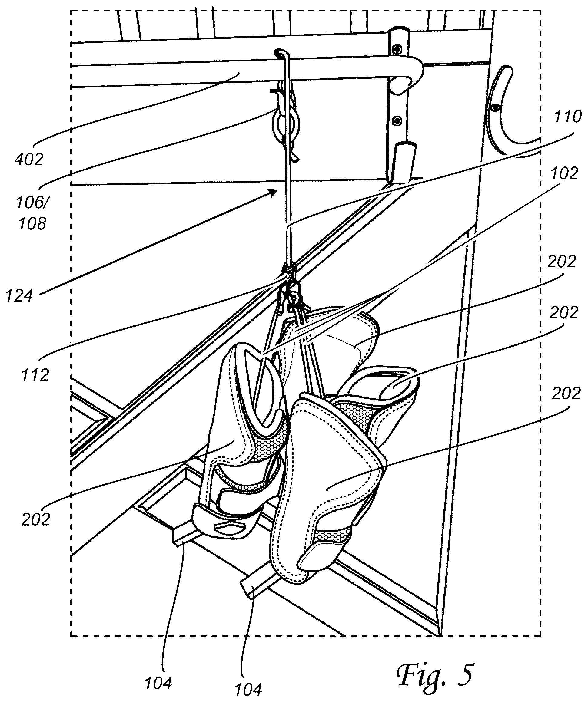 Patent US12396438 Figure 5 – Horse boot dryer
