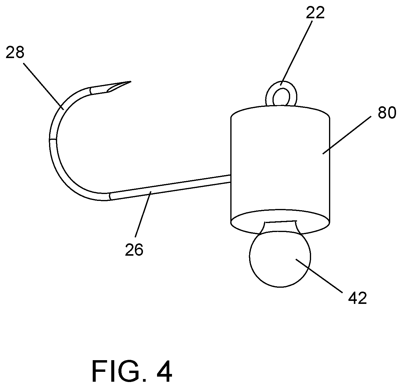 Patent US12396446 Figure 4 – Interchangeable fishing jig head