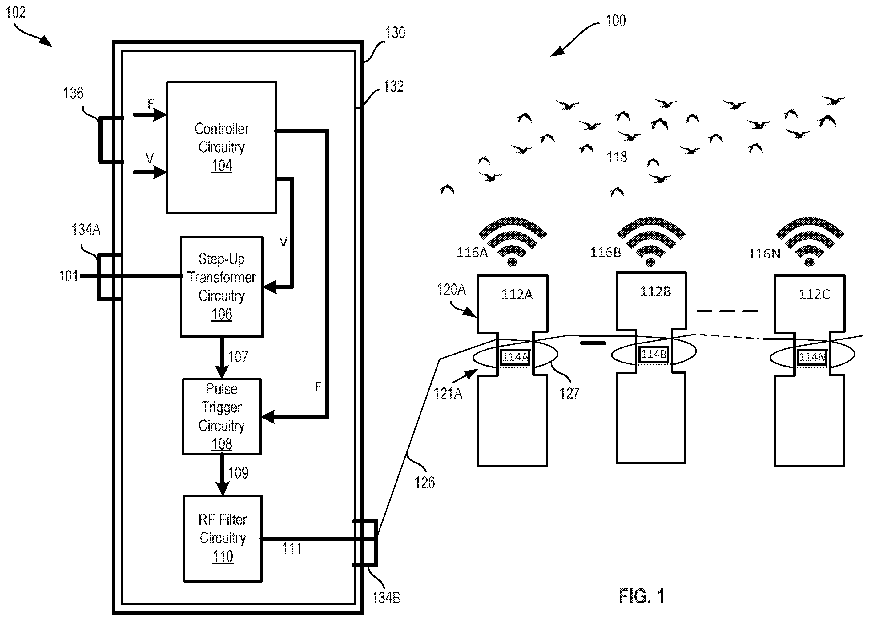 Patent US12396451 — Pest repellant system with compliant architecture — Figure 1