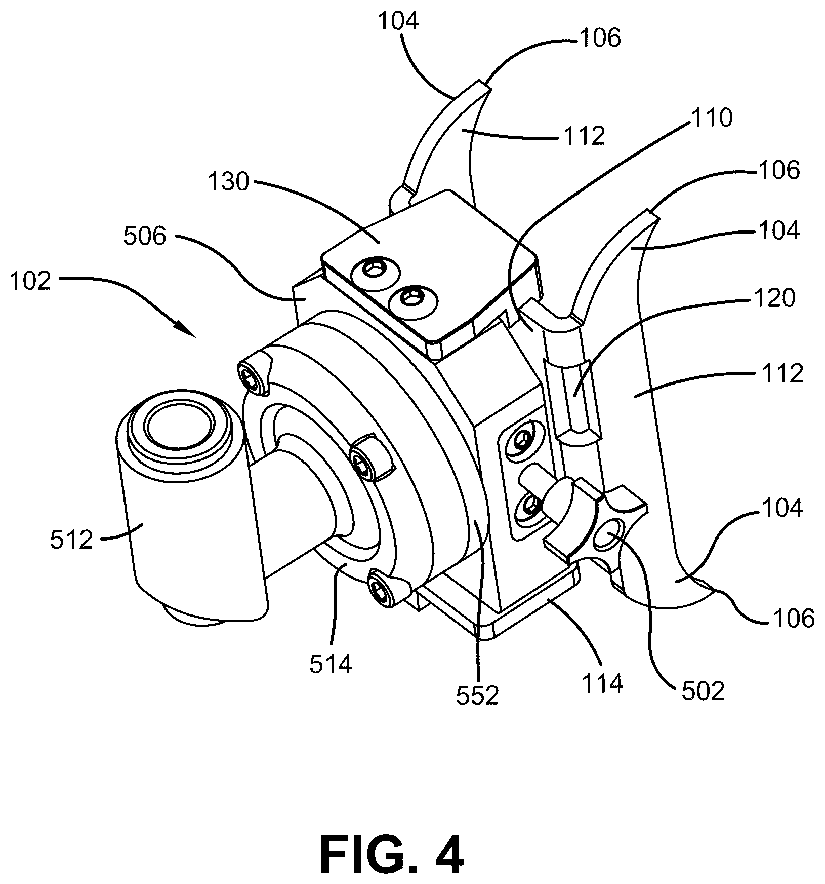 Patent US12396452 Figure 4 – Mounting brackets and utility mount