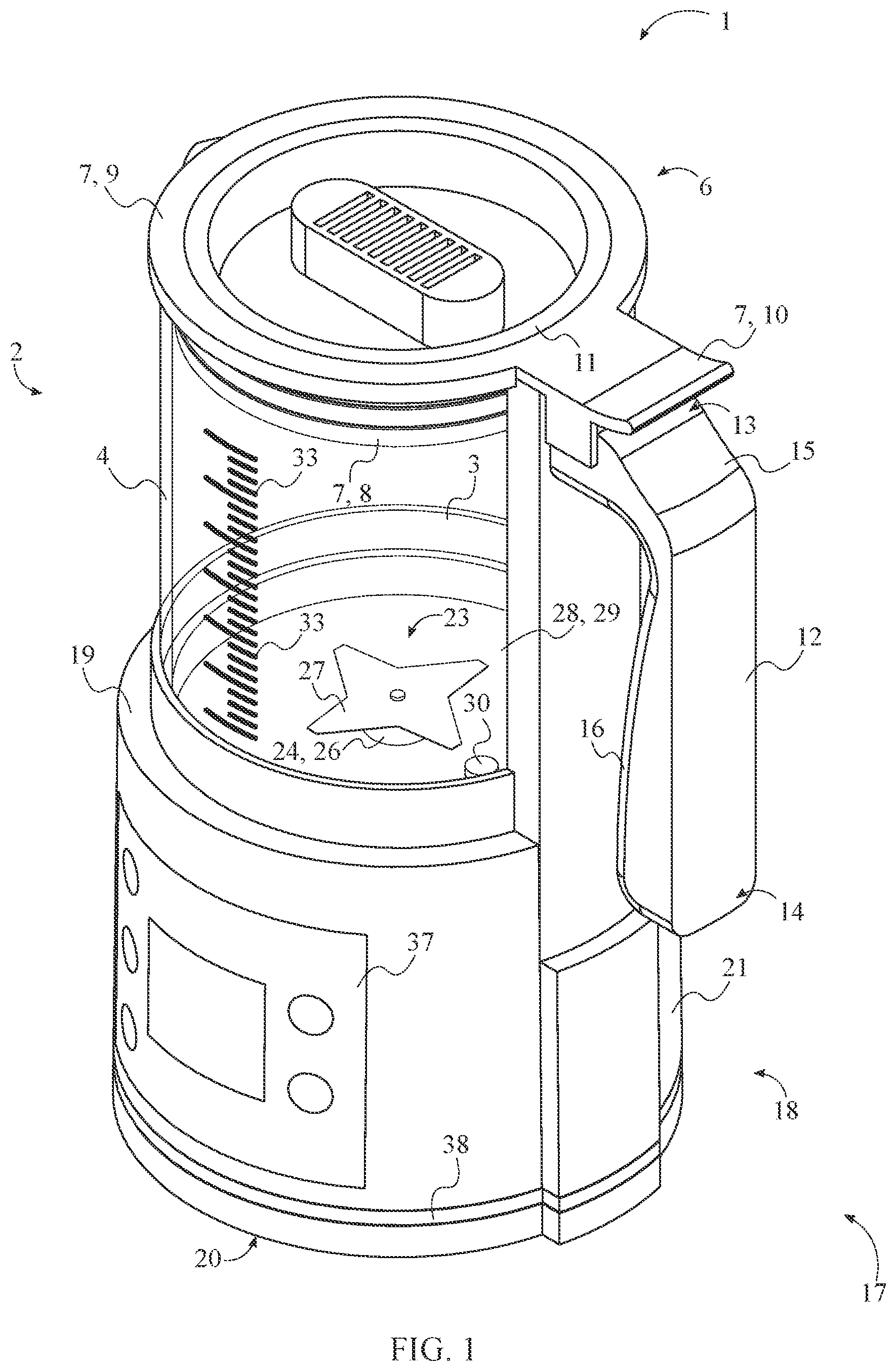 Patent US12396467 Figure 1 – Herbal infusion and decarboxylation device