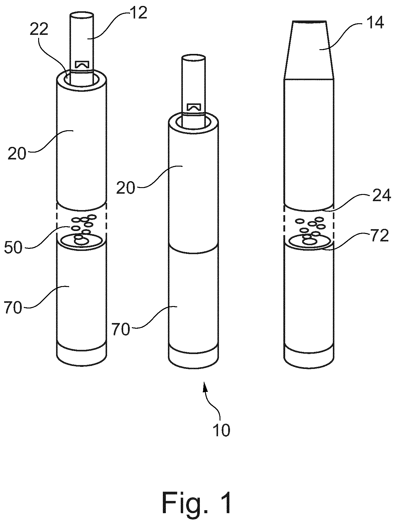 Patent US12396483 — Aerosol-generating device with sensorial media cartridge — Figure 1