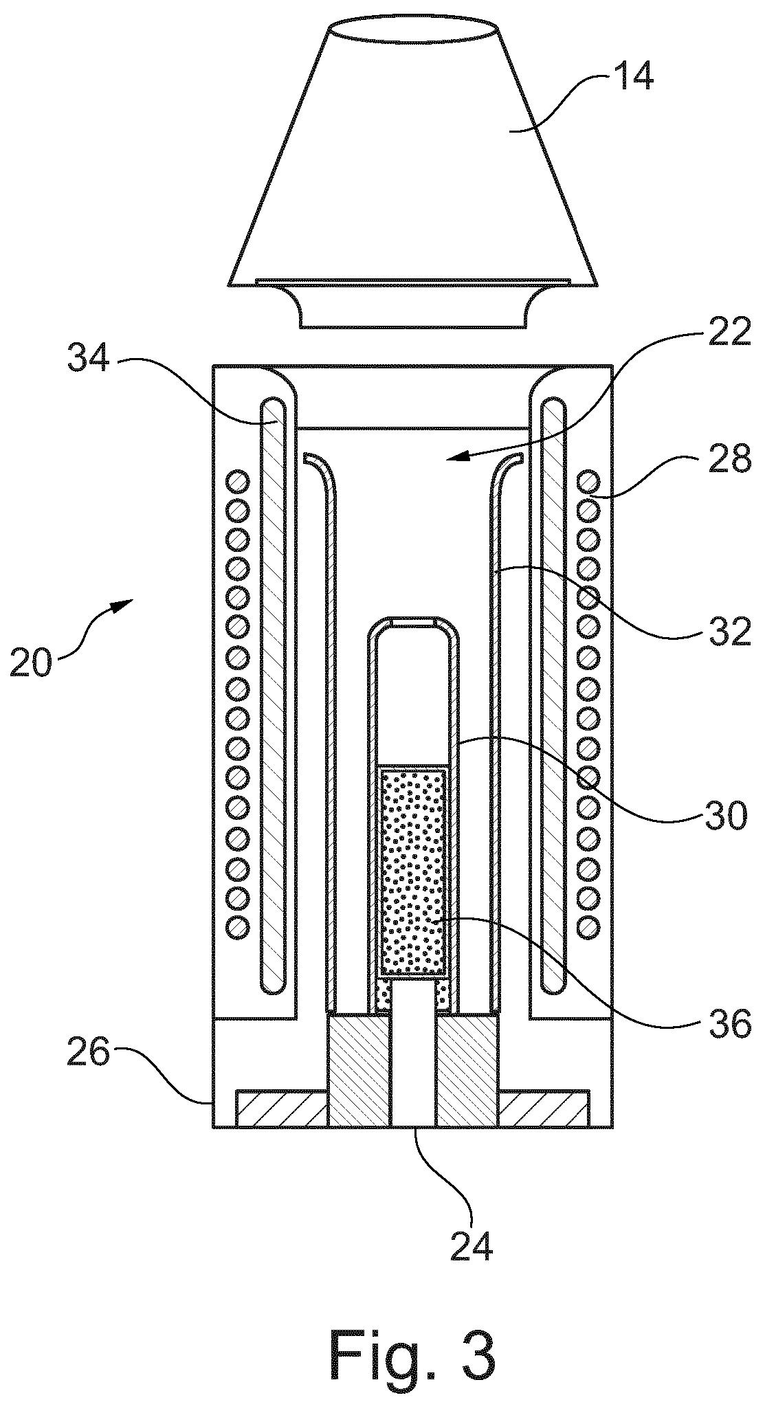 Patent US12396483 Figure 3 – Aerosol-generating device with sensorial media cartridge