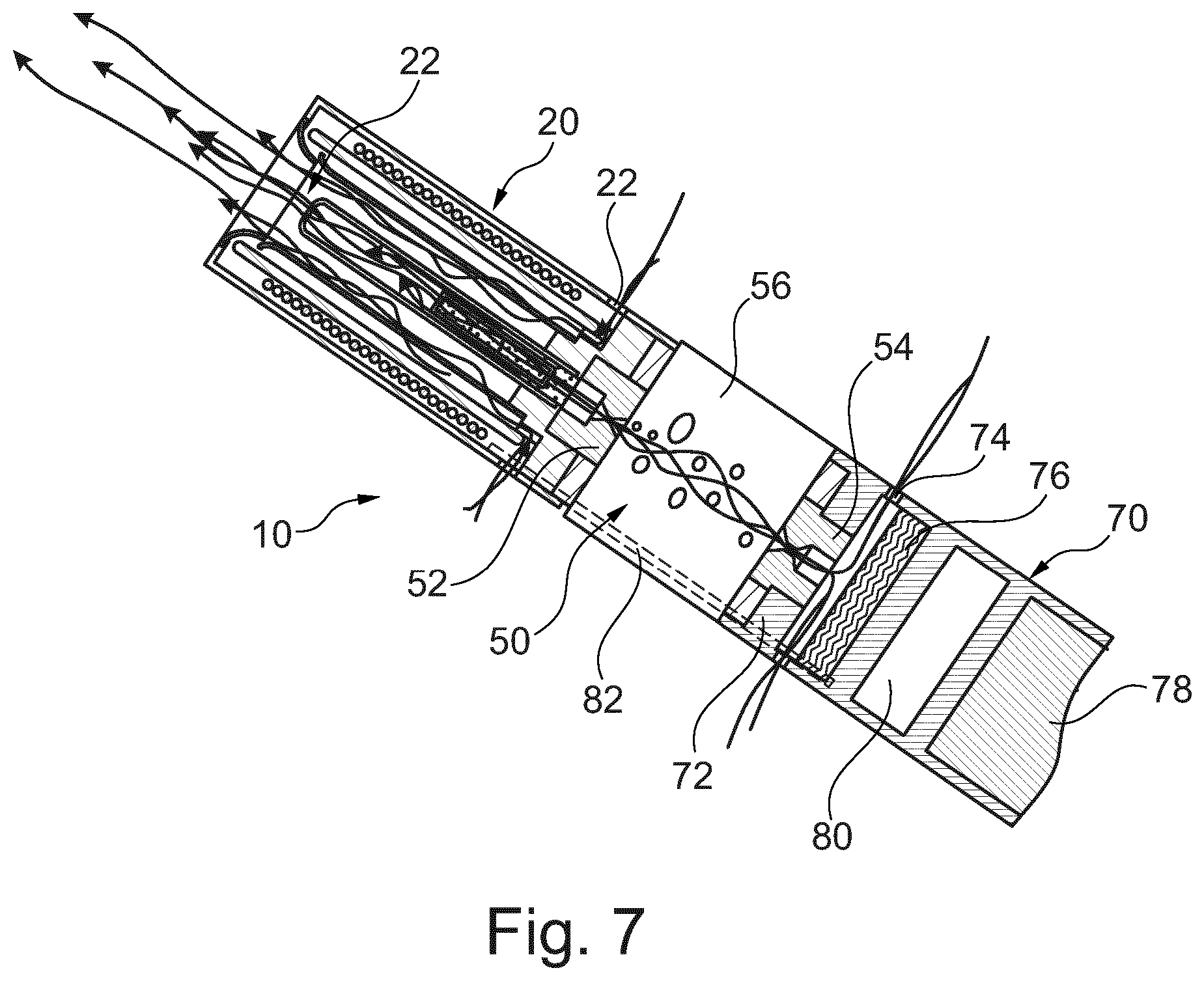 Patent US12396483 Figure 7 – Aerosol-generating device with sensorial media cartridge