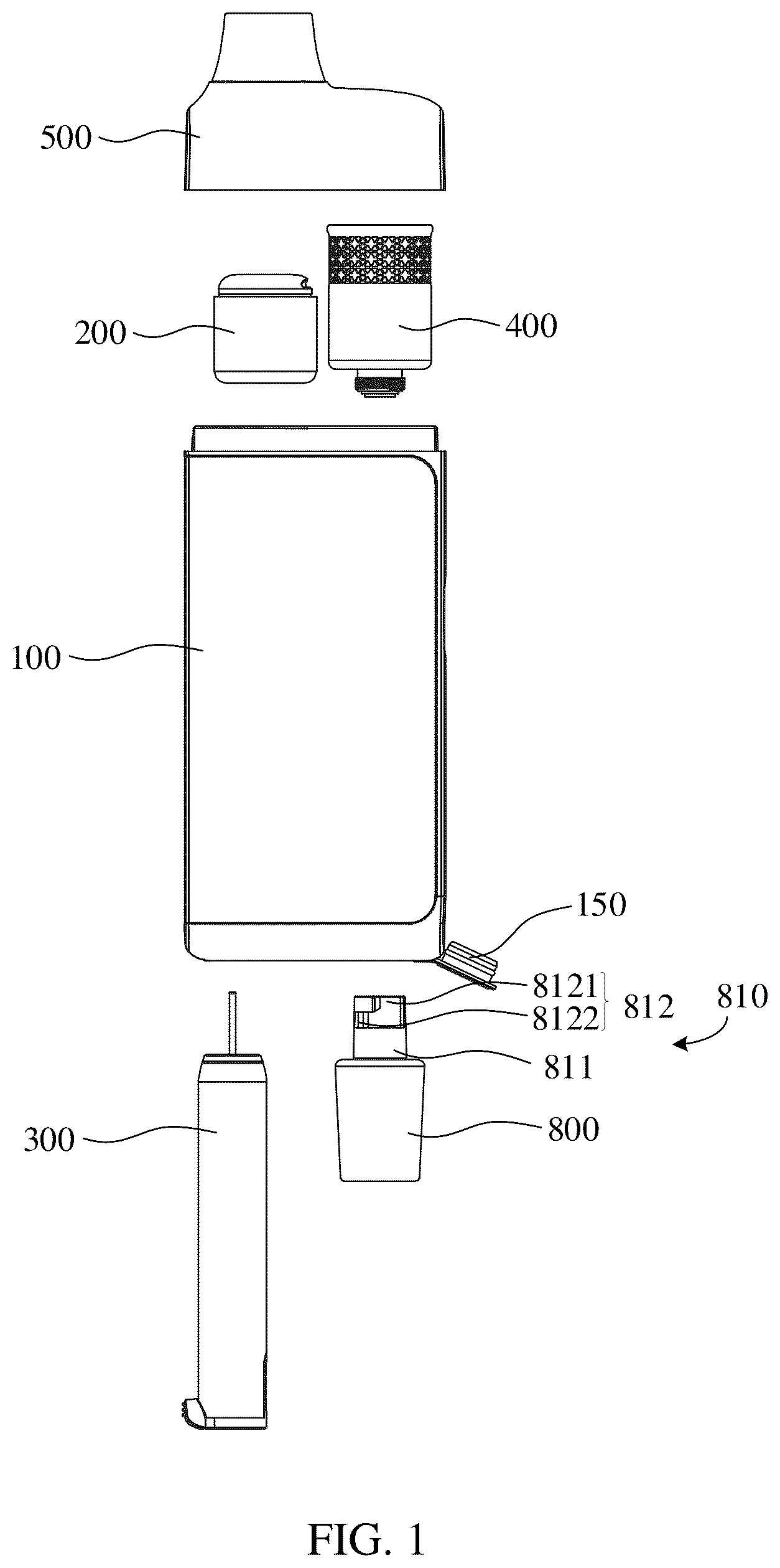 Patent US12396485 Figure 1 – Electronic atomizer
