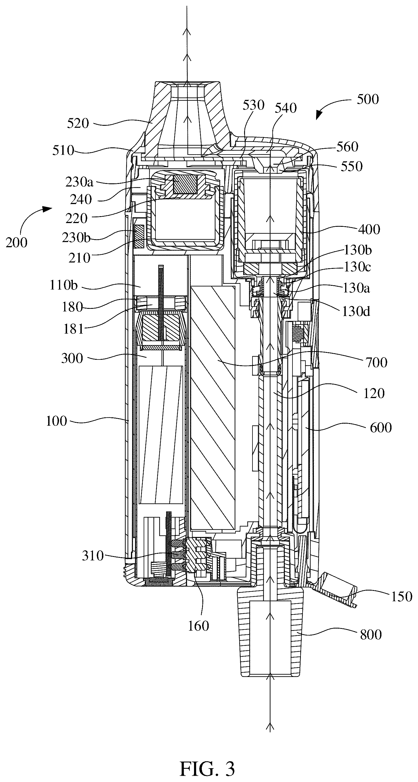 Patent US12396485 Figure 3 – Electronic atomizer