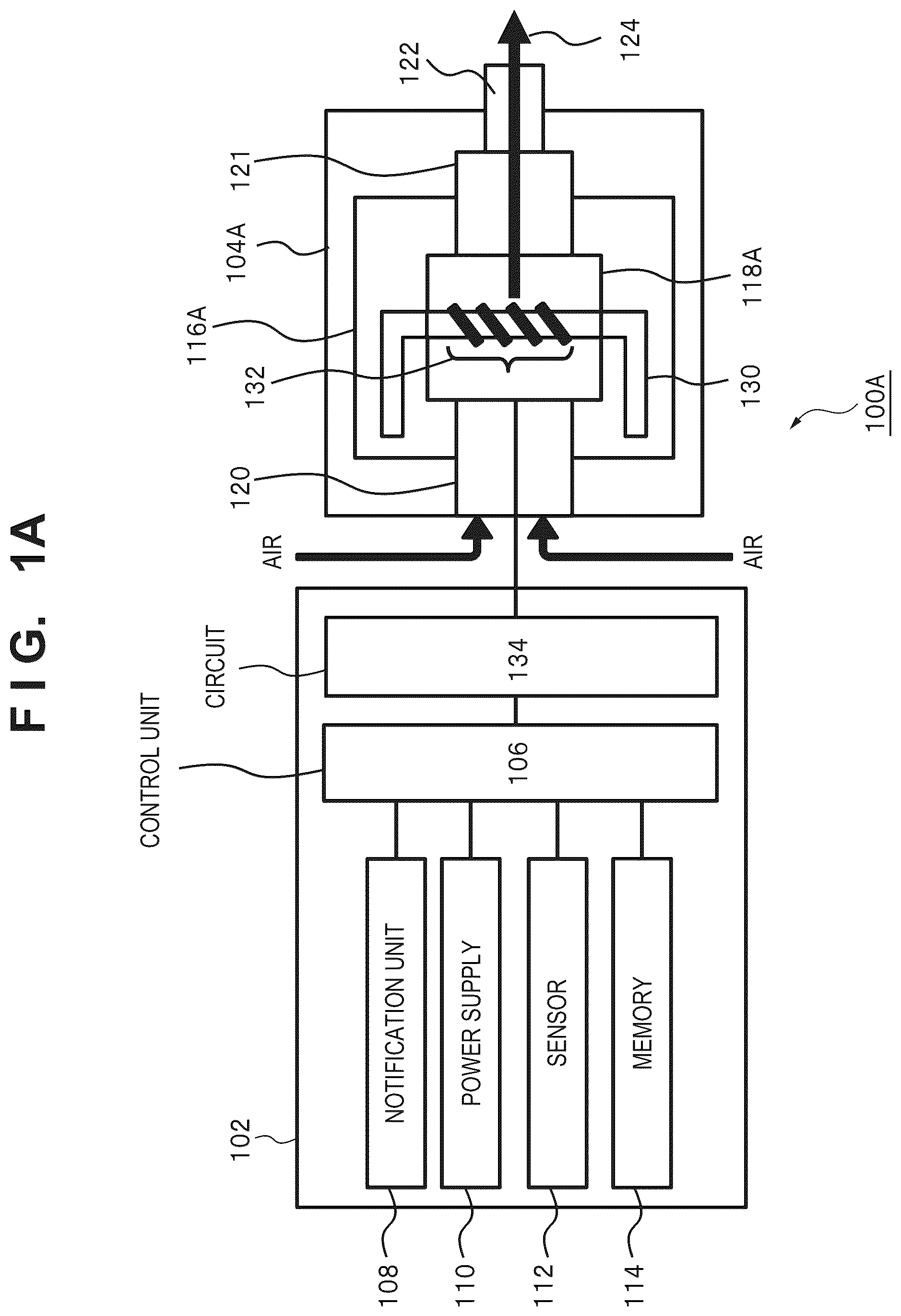 Patent US12396487 Figure 1 – Control device for aerosol inhalation device and aerosol inhalation device