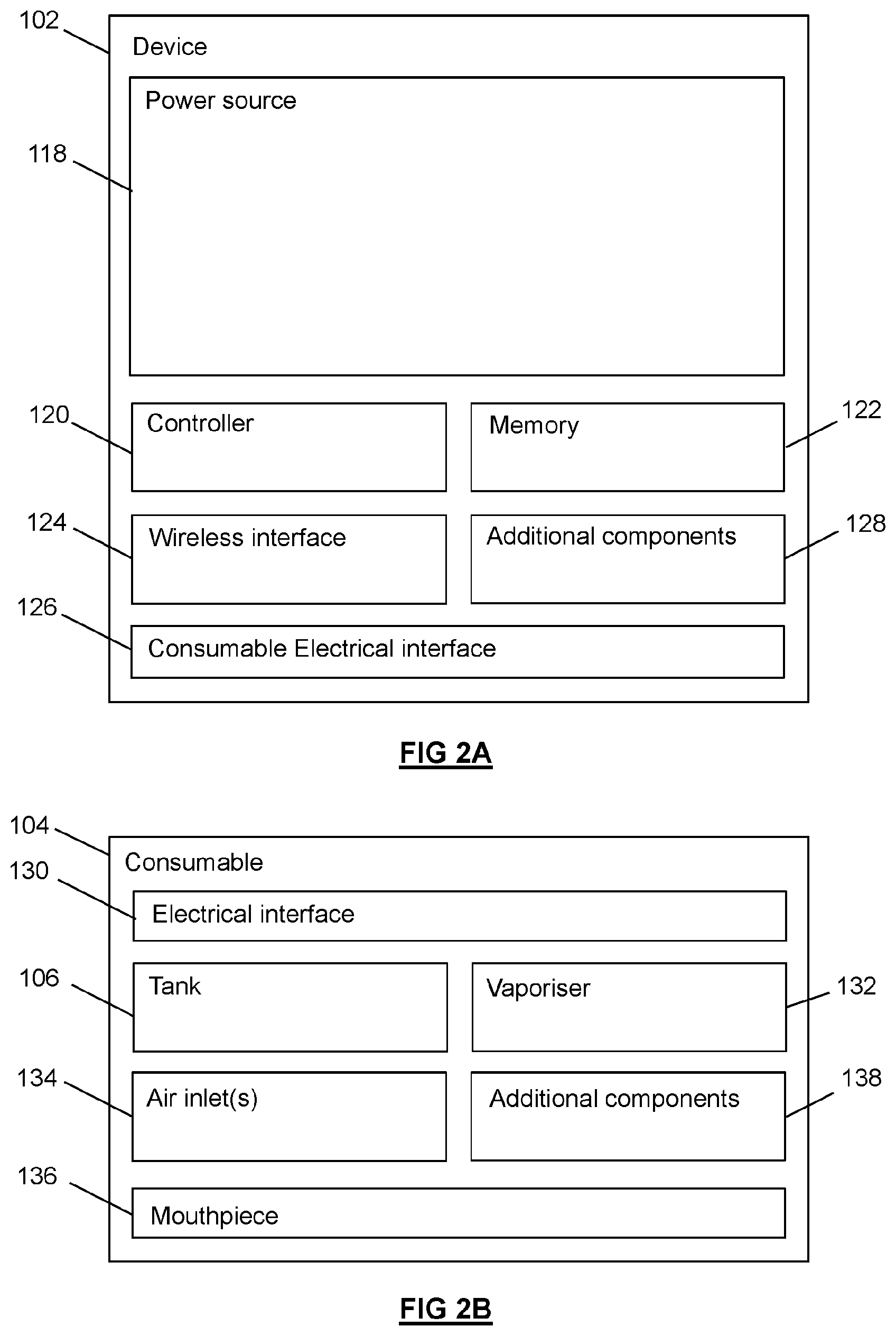 Patent US12396491 Figure 2 – Smoking substitute device/system