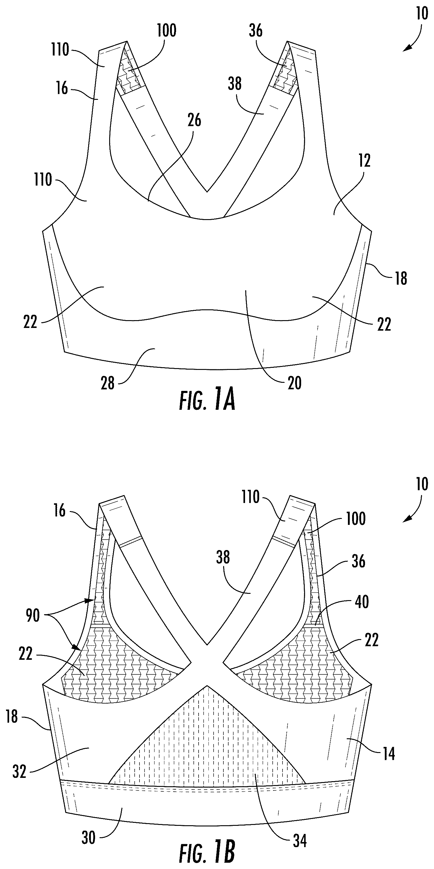 Patent US12396494 Figure 1 – Apparel with multi-layer fabric panel