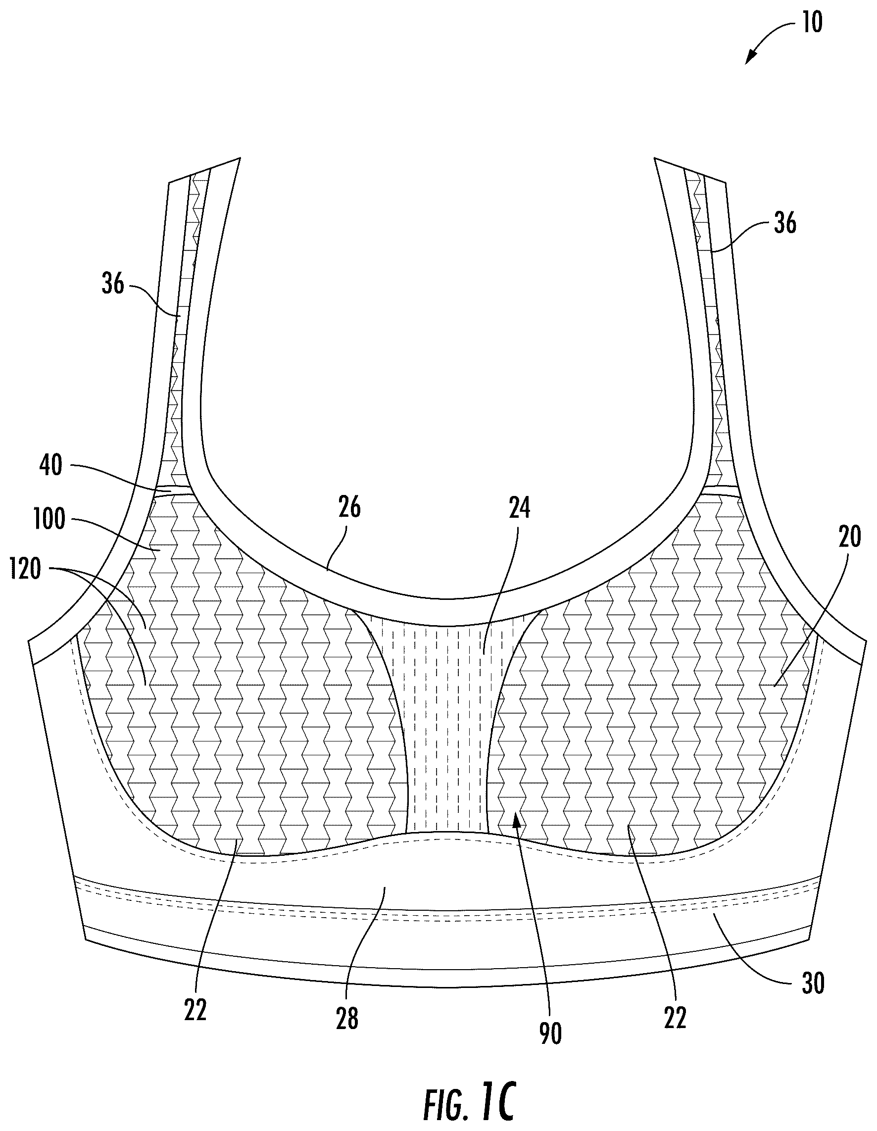Patent US12396494 Figure 2 – Apparel with multi-layer fabric panel