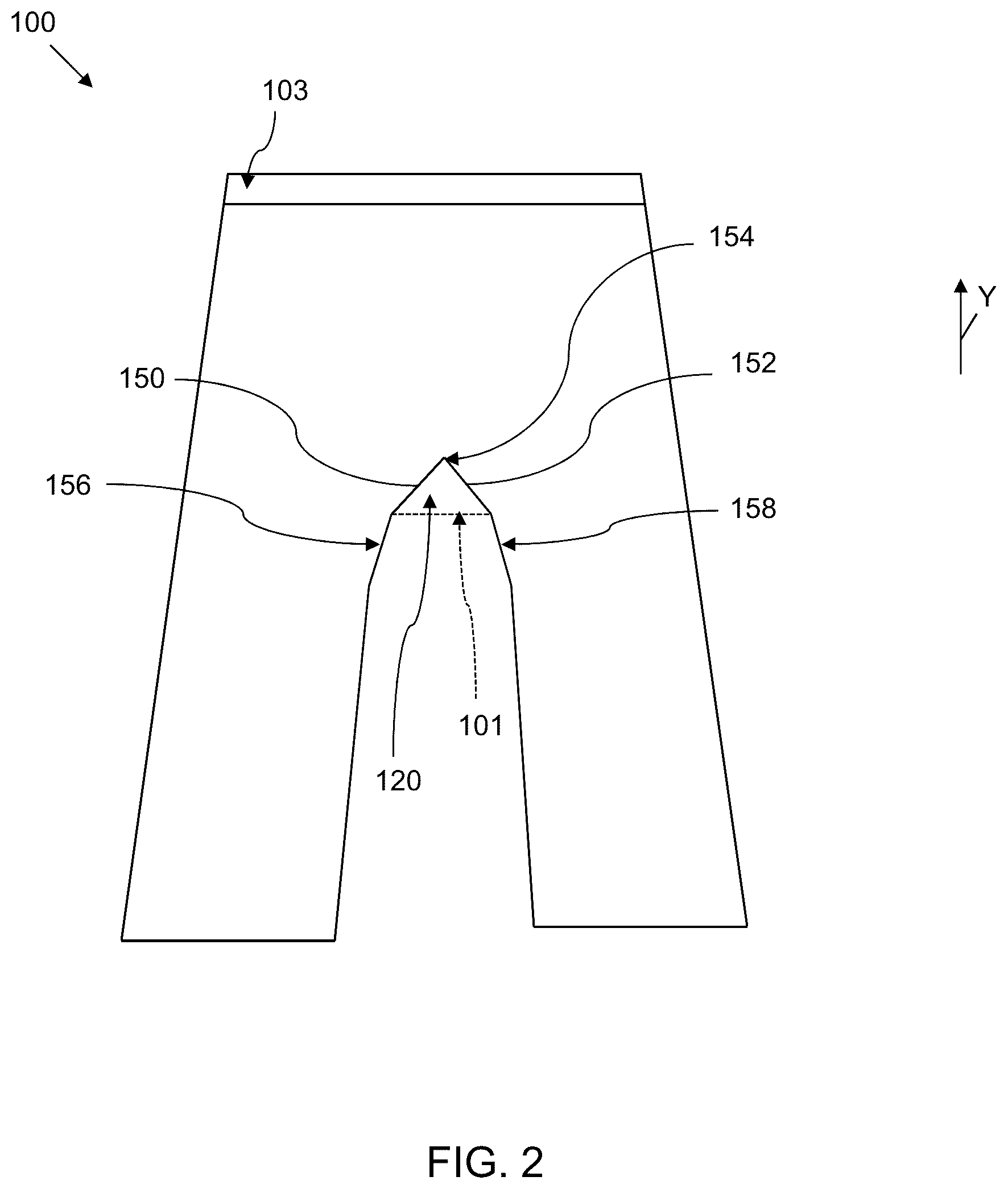 Patent US12396496 Figure 2 – Garment for facilitating urination